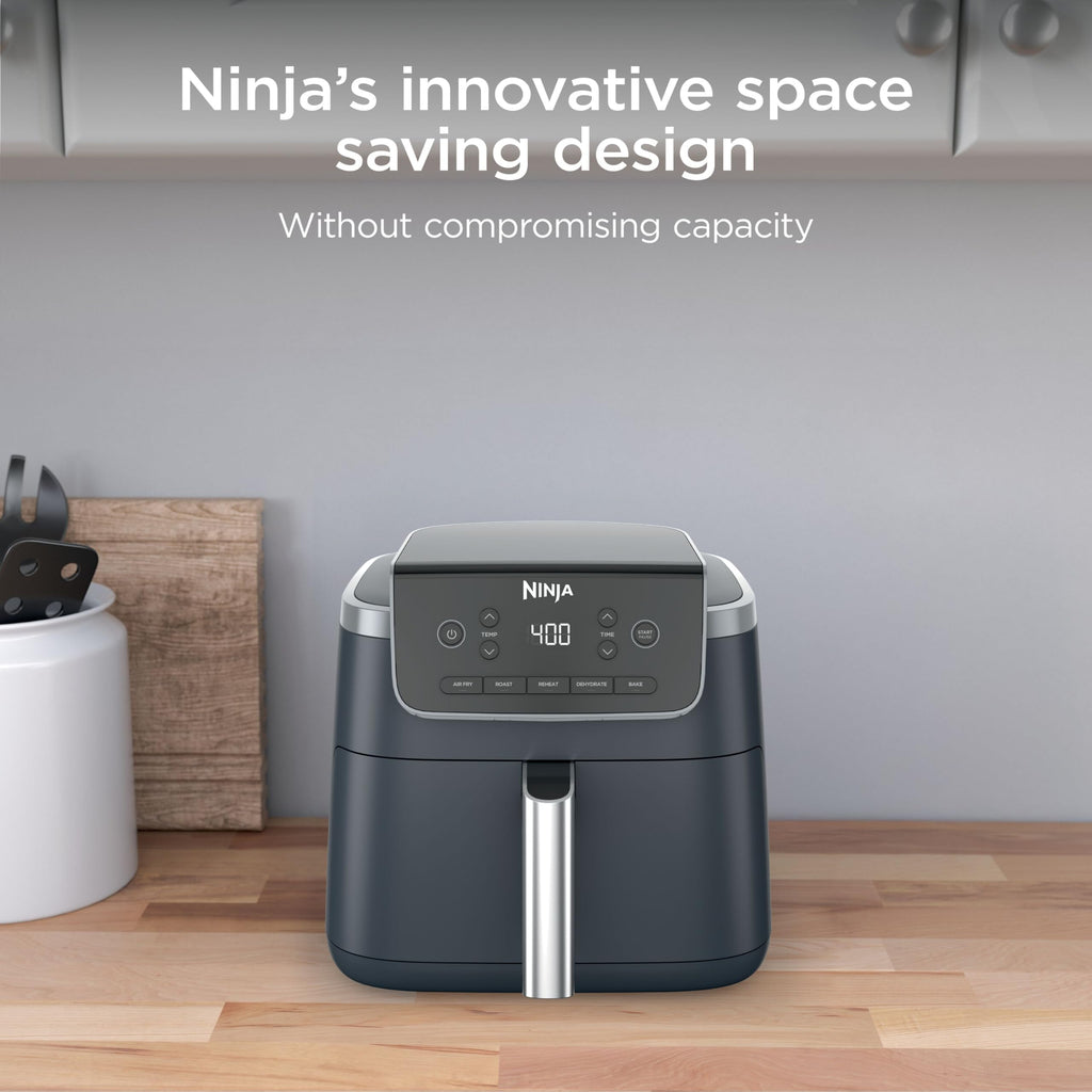 Ninja Air Fryer Pro, 5 Qt, 5-in-1, Grey, AF142 | Air fry, bake, roast, reheat, dehydrate, 1750W, 400F max, Fits 4 lbs fries, Dishwasher-safe