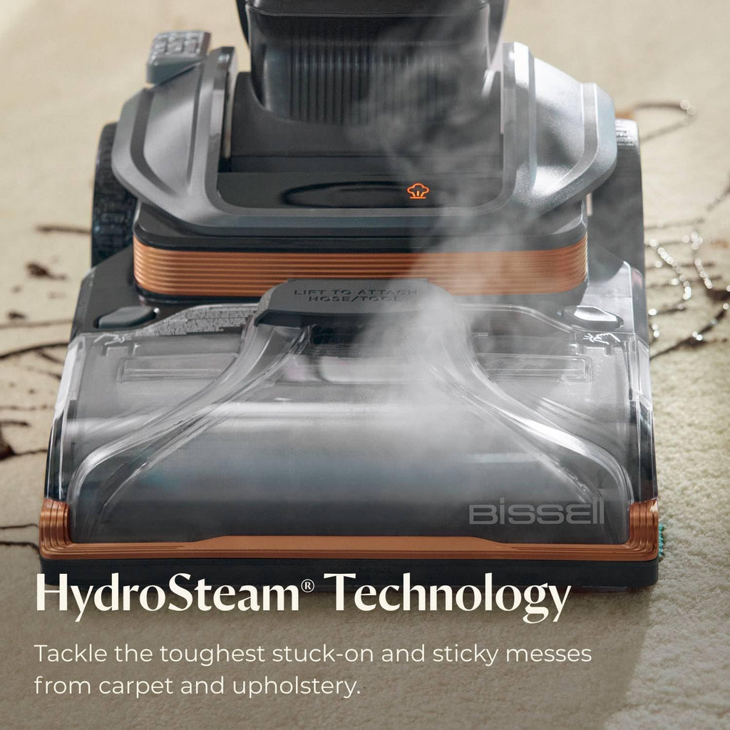 BISSELL Revolution HydroSteam Pet Carpet Cleaner, 3432 | HydroSteam technology; 2-in-1 pet upholstery tool; cleaning formulas included; upright deep cleaner