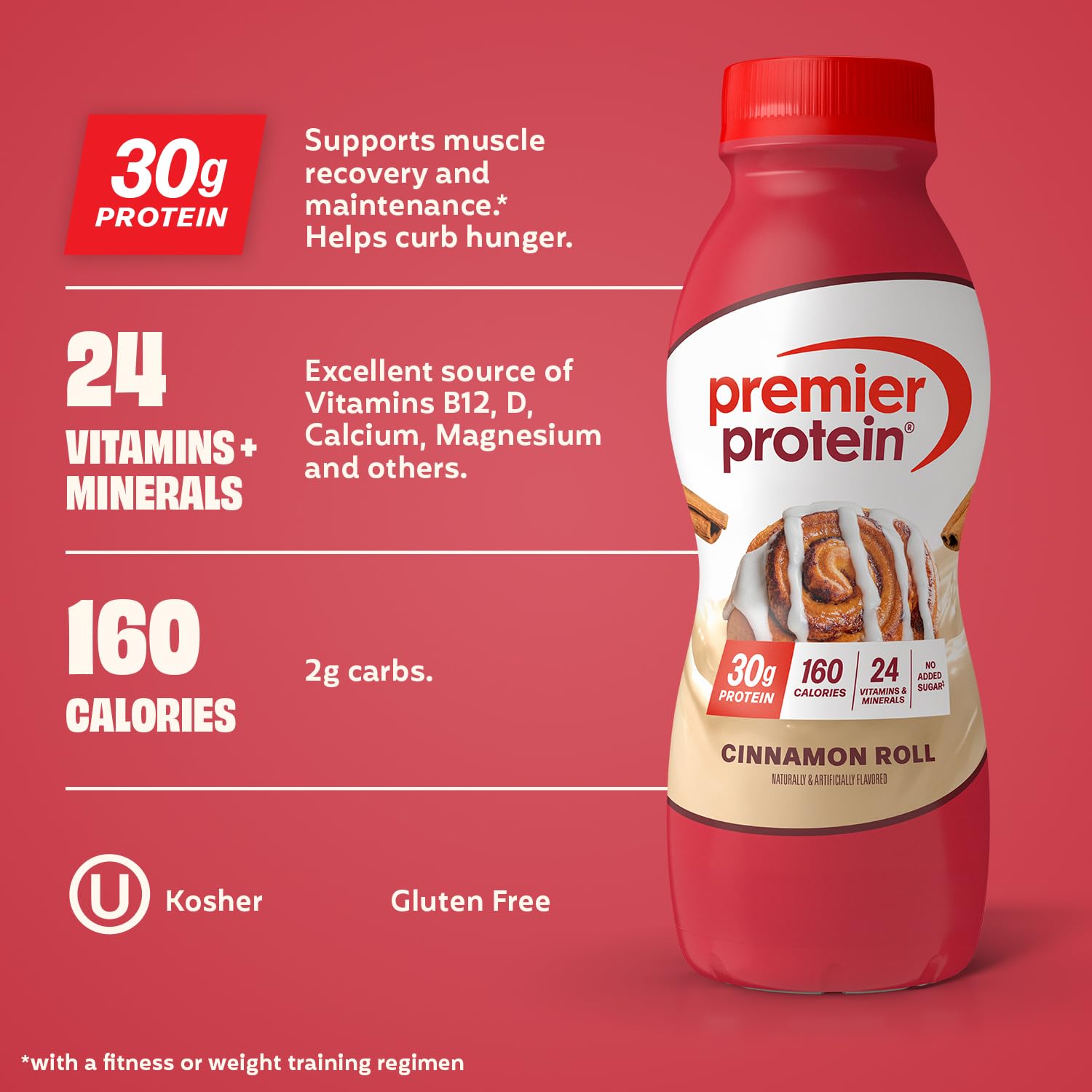 Premier Protein 30g High Protein Shake, Caramel, 12 Pack | 160 Calories, 24 Vitamins & Minerals, No Added Sugar, Supports Muscle Health, Gluten-Free, 11.5 oz