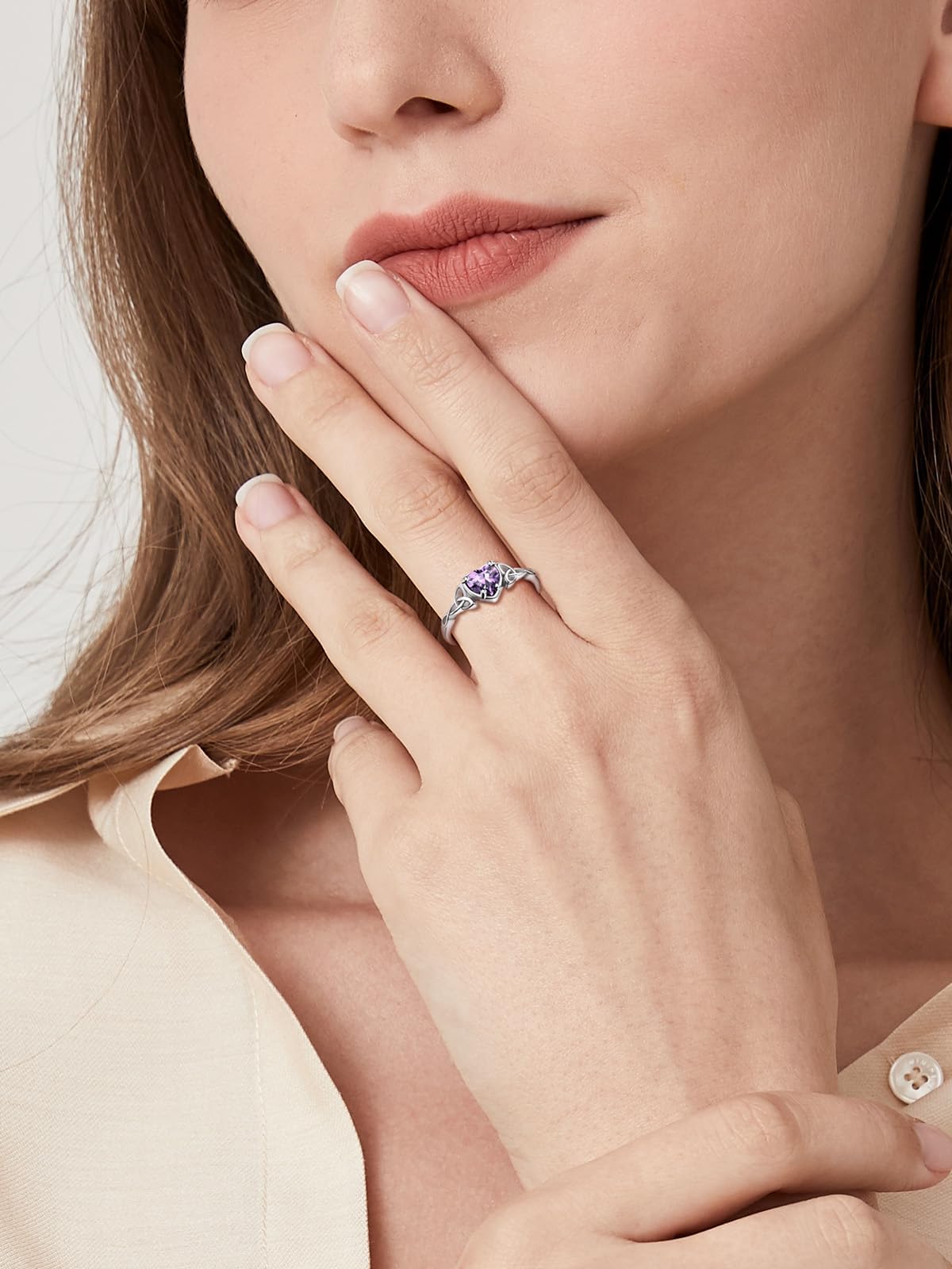 Custom4U Personalized Birthstone Rings for Women Promise Rings for Her | Sterling Silver Mothers Ring Customized Cubic Zirconia Wedding/Valentine's Day/Mother's Day Jewelry Gift for Mom Wife