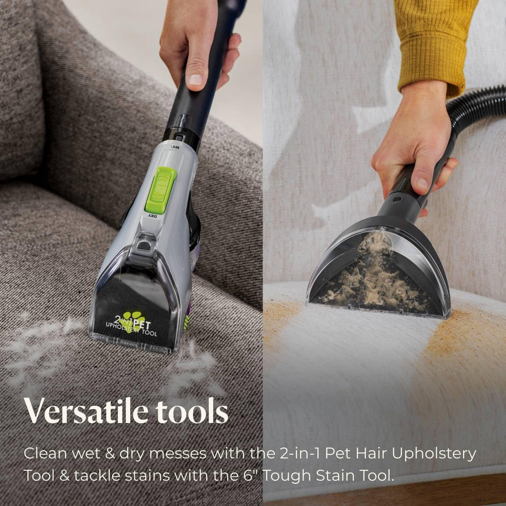 BISSELL Revolution HydroSteam Pet Carpet Cleaner, 3432 | HydroSteam technology; 2-in-1 pet upholstery tool; cleaning formulas included; upright deep cleaner