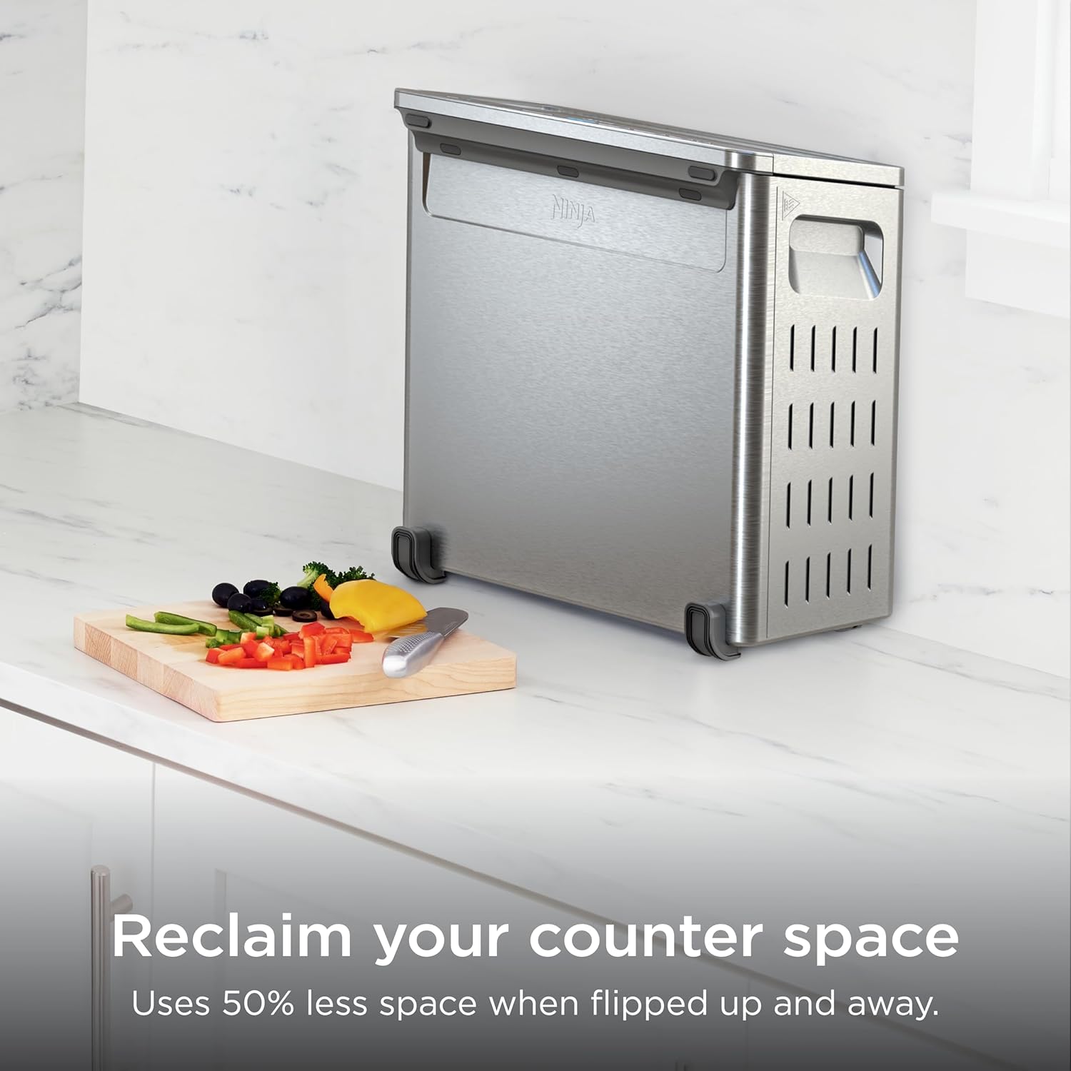 Ninja Flip Toaster Oven & Air Fryer, 8-in-1, Stainless Steel, SP151 | Air fry, bake, broil, toast, bagel, dehydrate, reheat, 1800W, Flip up & away, XL capacity