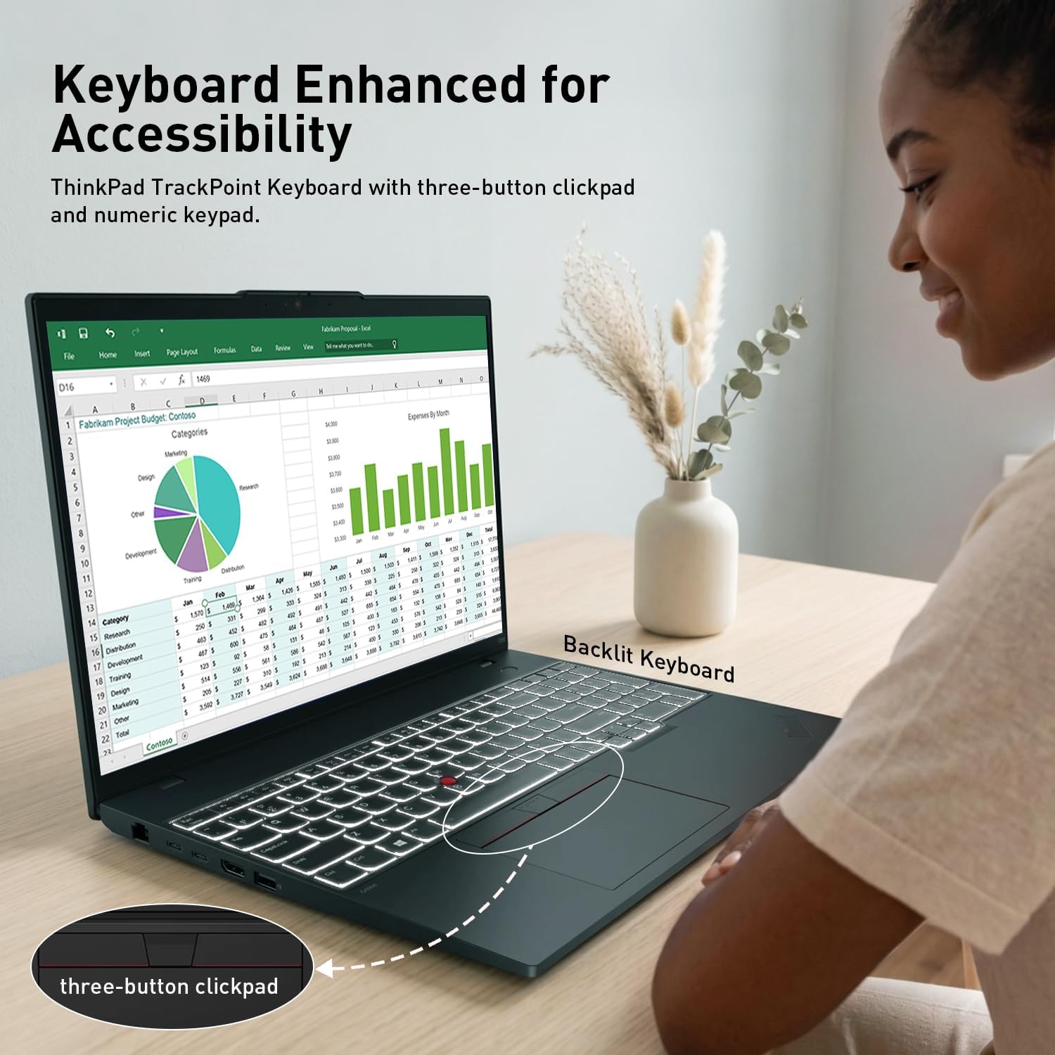 Lenovo ThinkPad L16 Gen 2 Business AI Laptop, 16" FHD+, Intel Core Ultra 7 255U, Customized 16GB-64GB DDR5, 512GB-4TB SSD, HDMI, Fingerprint, Backlit, Wi-Fi 6E, Long Battery Life, Windows 11 Pro