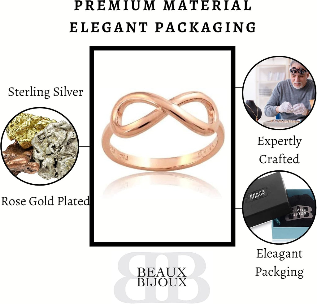 Bow Rings Infinity Rings for Women in Sterling Silver or 14k Gold - Fine Bow Jewelry Ribbon Ring - Valentines Day Bow Ring Gift for Her