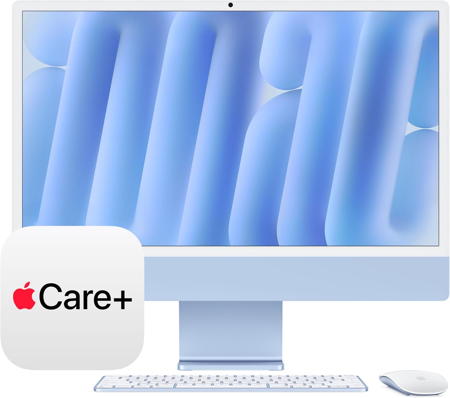 Apple 2024 iMac All-in-One Desktop Computer with M4 chip with 10-core CPU, 10-core GPU: Built for Apple Intelligence, 16GB Unified Memory, 256GB SSD Storage; Blue with AppleCare+ (3 Years)