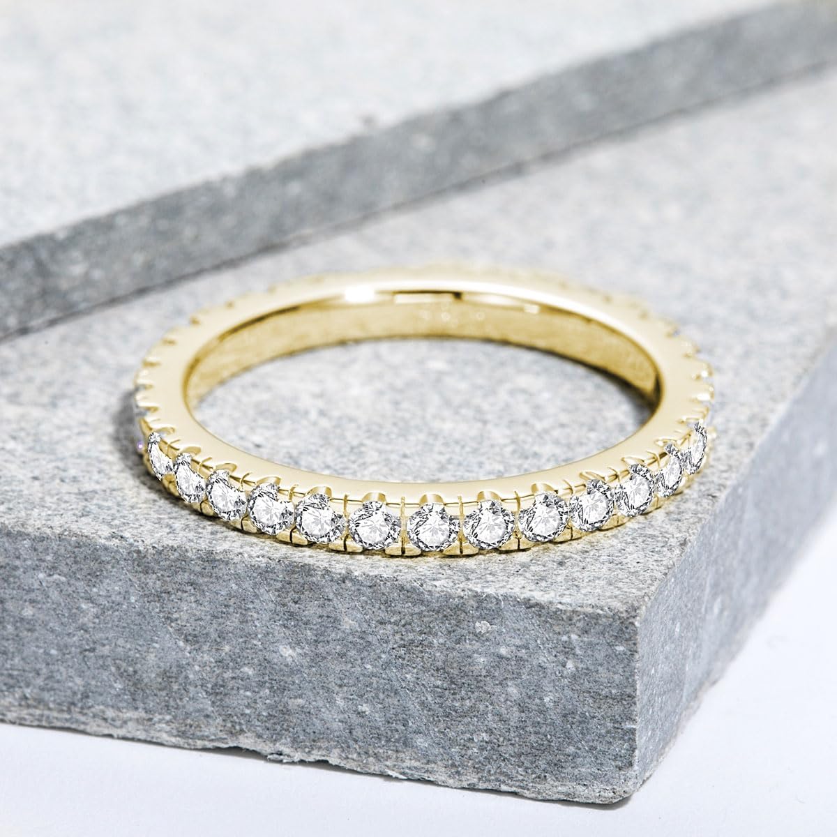 Bo.Dream Cubic Zirconia Eternity Rings Wedding Band 925 Sterling Silver