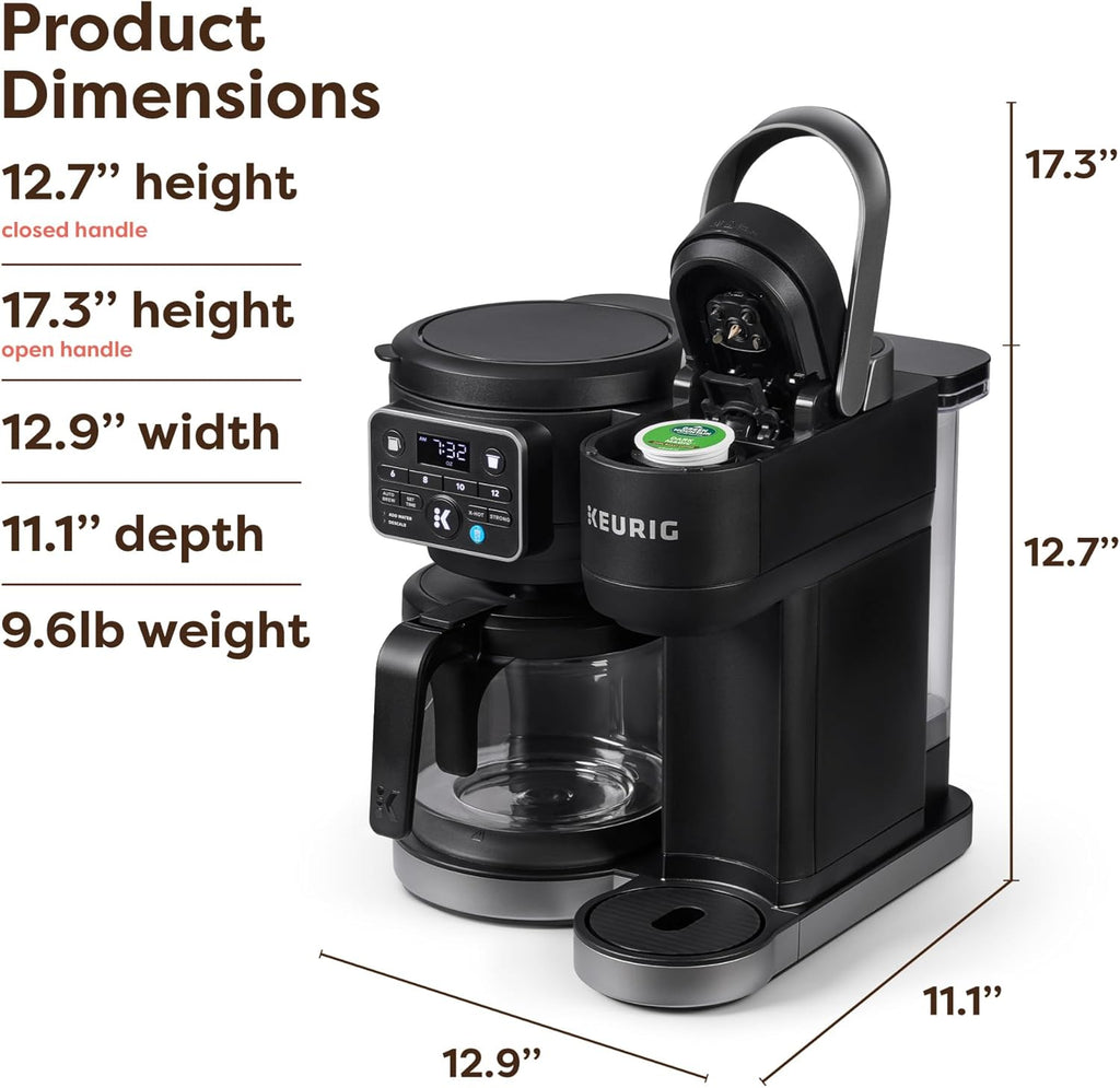 Keurig K-Duo Hot & Iced Single Serve & Carafe Coffee Maker, MultiStream Technology, 72oz Reservoir (Gen 2) | MultiStream Technology, Reservoir (Gen 2)