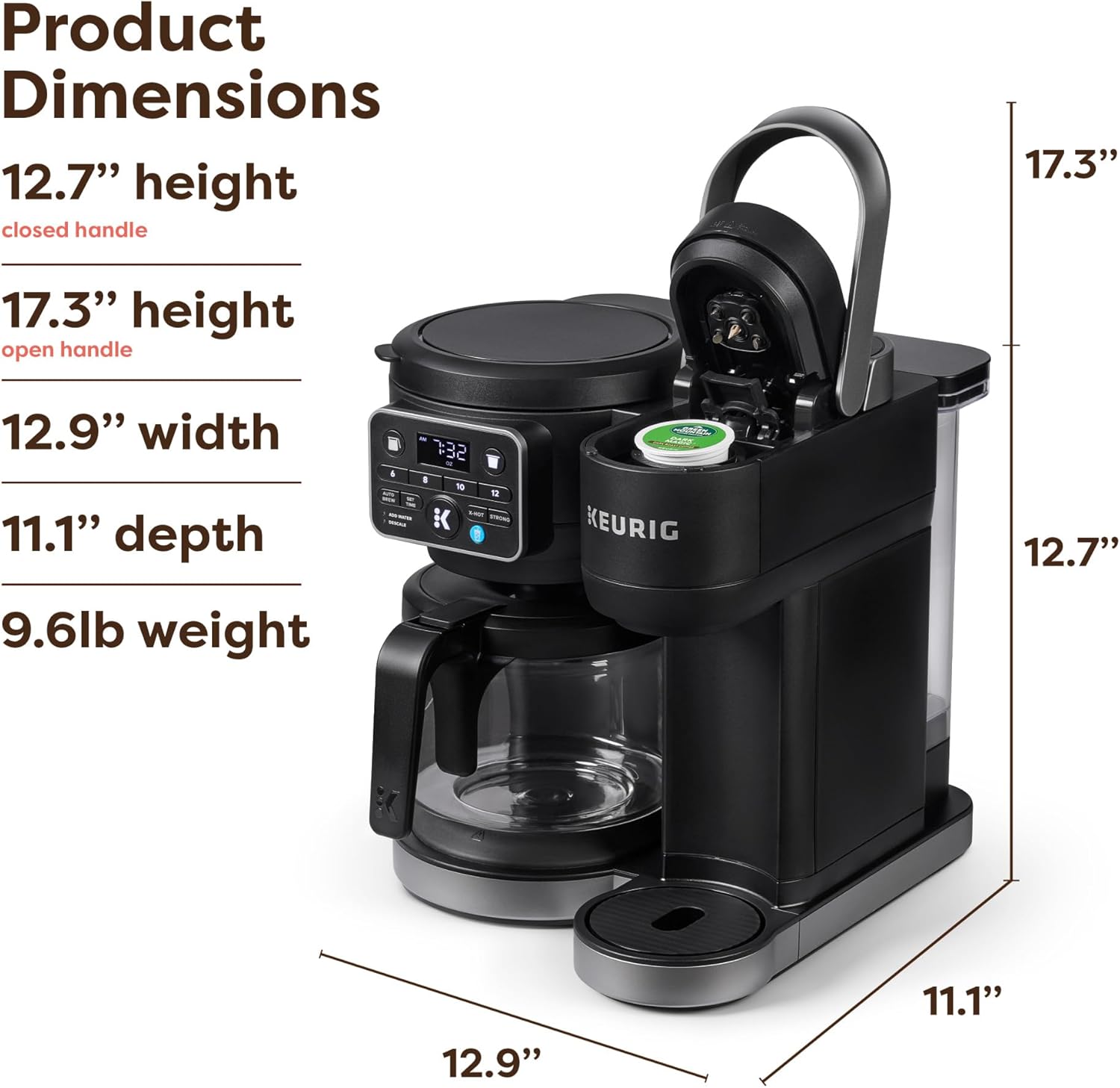 Keurig K-Duo Hot & Iced Single Serve & Carafe Coffee Maker, MultiStream Technology, 72oz Reservoir (Gen 2) | MultiStream Technology, Reservoir (Gen 2)