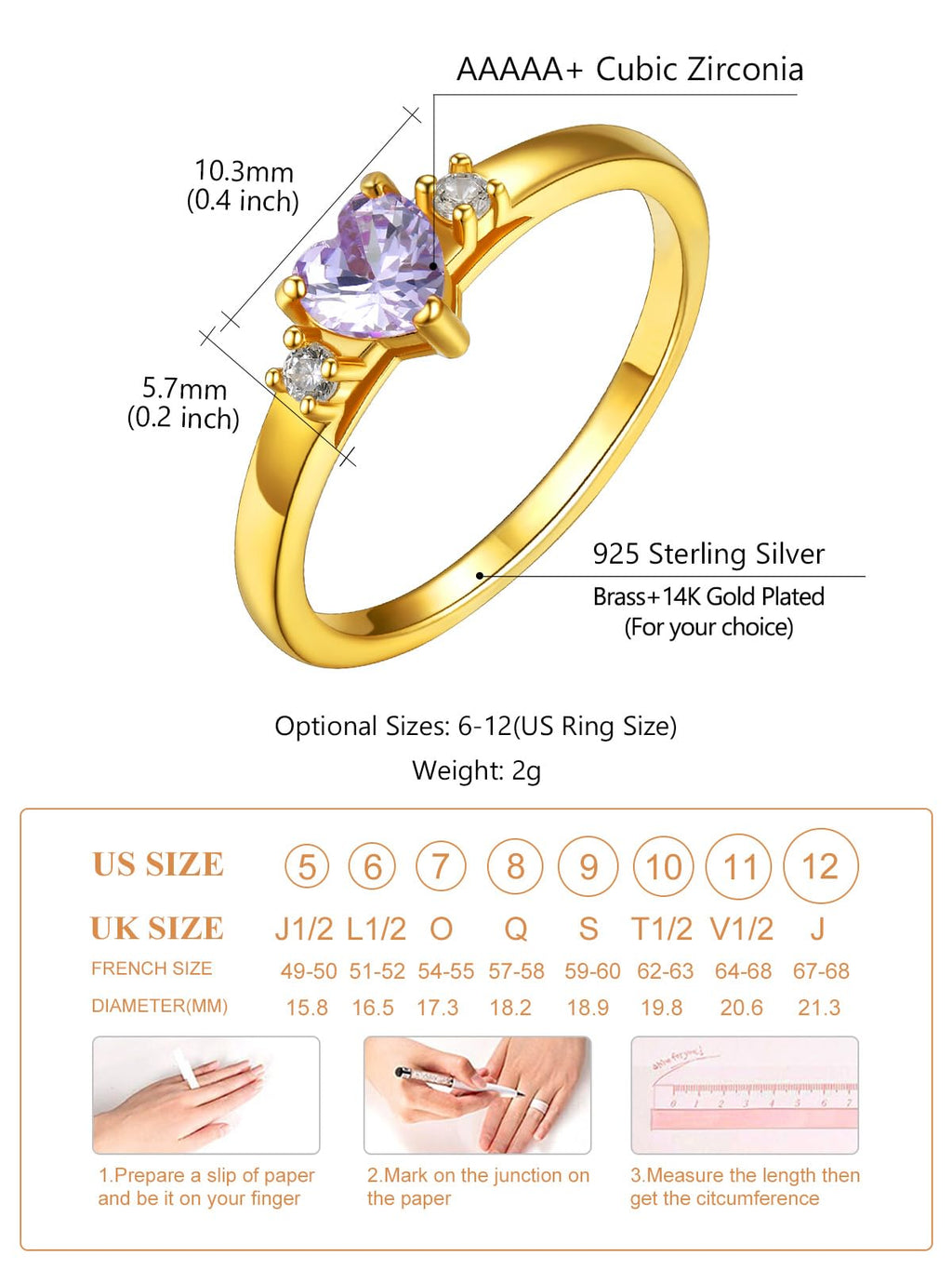 Custom4U Personalized Birthstone Rings for Women Promise Rings for Her | Sterling Silver Mothers Ring Customized Cubic Zirconia Wedding/Valentine's Day/Mother's Day Jewelry Gift for Mom Wife