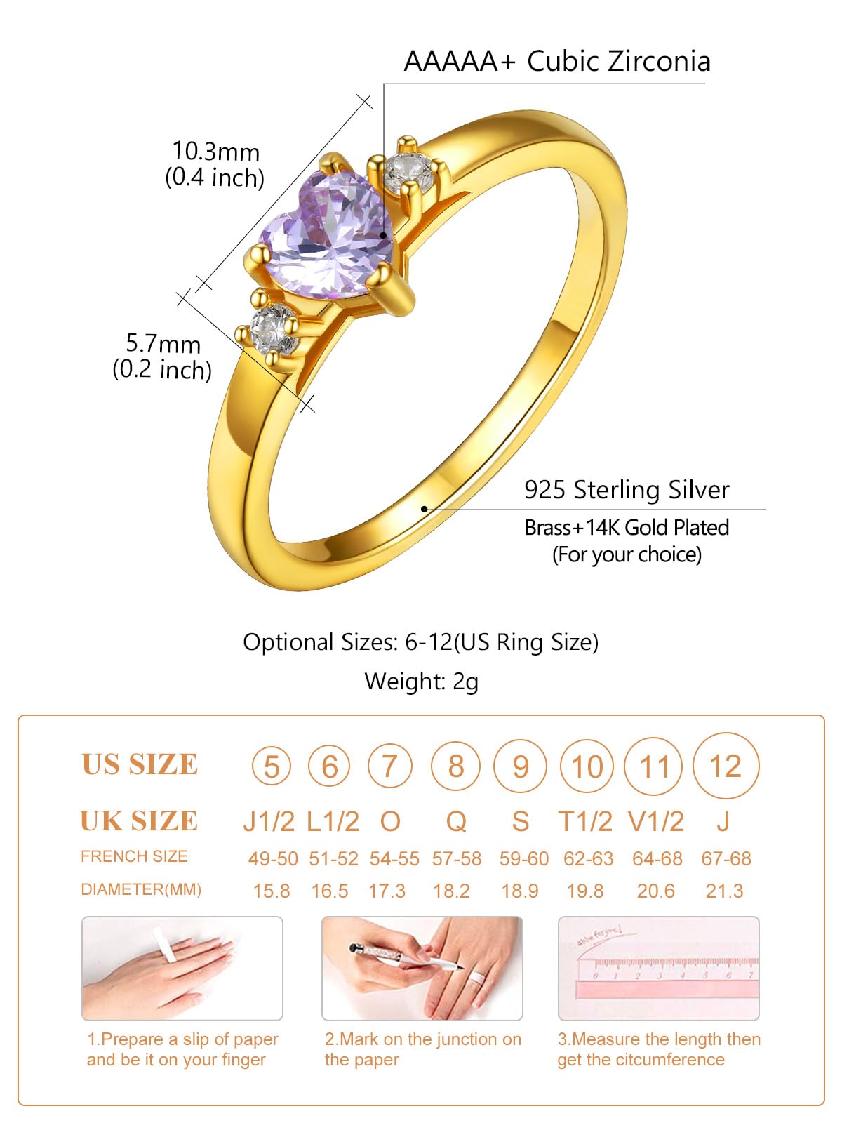 Custom4U Personalized Birthstone Rings for Women Promise Rings for Her | Sterling Silver Mothers Ring Customized Cubic Zirconia Wedding/Valentine's Day/Mother's Day Jewelry Gift for Mom Wife