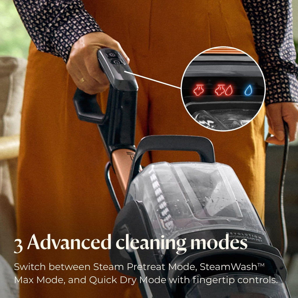 BISSELL Revolution HydroSteam Pet Carpet Cleaner, 3432 | HydroSteam technology; 2-in-1 pet upholstery tool; cleaning formulas included; upright deep cleaner
