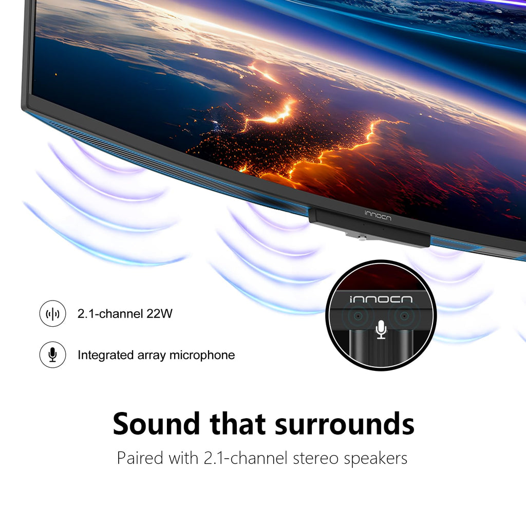 INNOCN 49" Curved Monitor Ultrawide Gaming 5K2K 120Hz 32:9 R1800-49C1R | 5120 x 1440P, 99% sRGB, HDR400, USB C, DisplayPort, HDMI, Built-in Speakers, Height/Tilt Adjustable