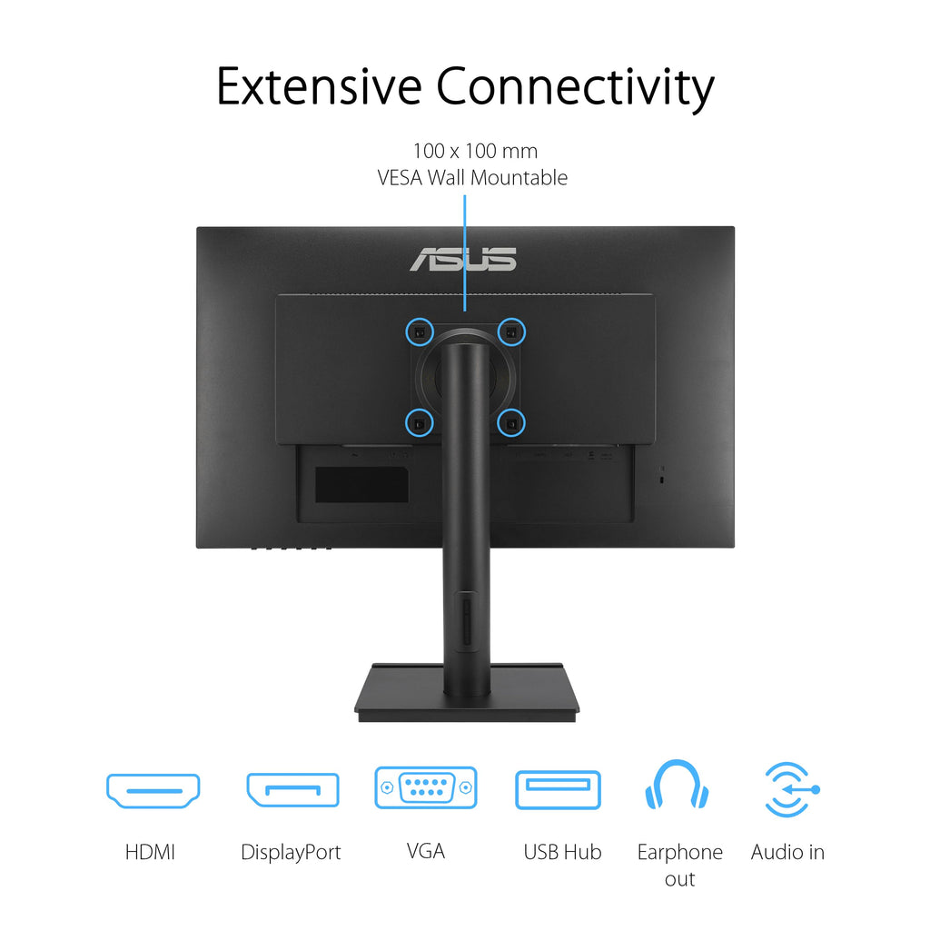 ASUS 27" Computer Monitor (VA279QG) - Full HD, IPS, 120Hz, 1ms MPRT, Adaptive-Sync, Eye Care, Low Blue Light, Flicker Free, HDMI, DisplayPort, VGA, Speakers, VESA Mountable, 99% sRGB, 3yr Warranty