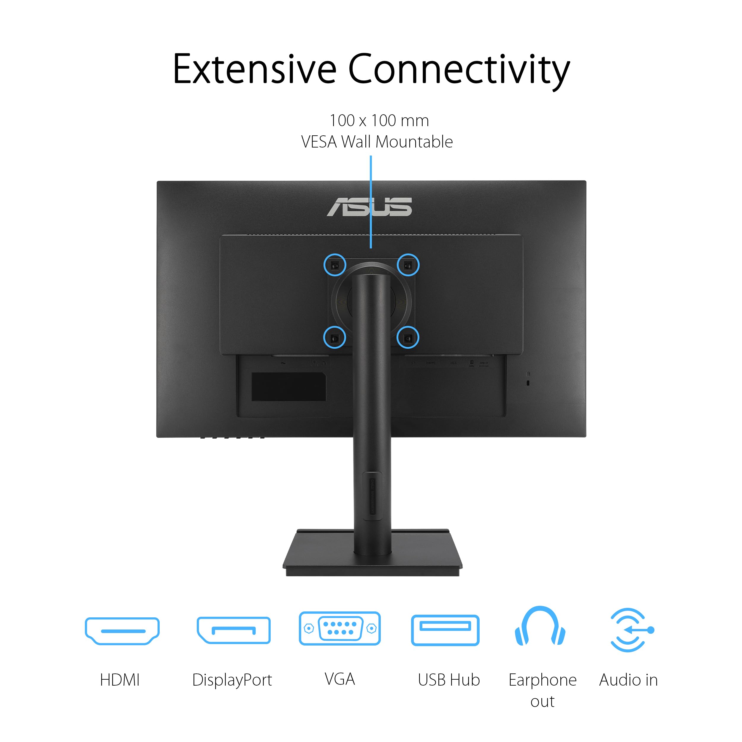 ASUS 27" Computer Monitor (VA279QG) - Full HD, IPS, 120Hz, 1ms MPRT, Adaptive-Sync, Eye Care, Low Blue Light, Flicker Free, HDMI, DisplayPort, VGA, Speakers, VESA Mountable, 99% sRGB, 3yr Warranty