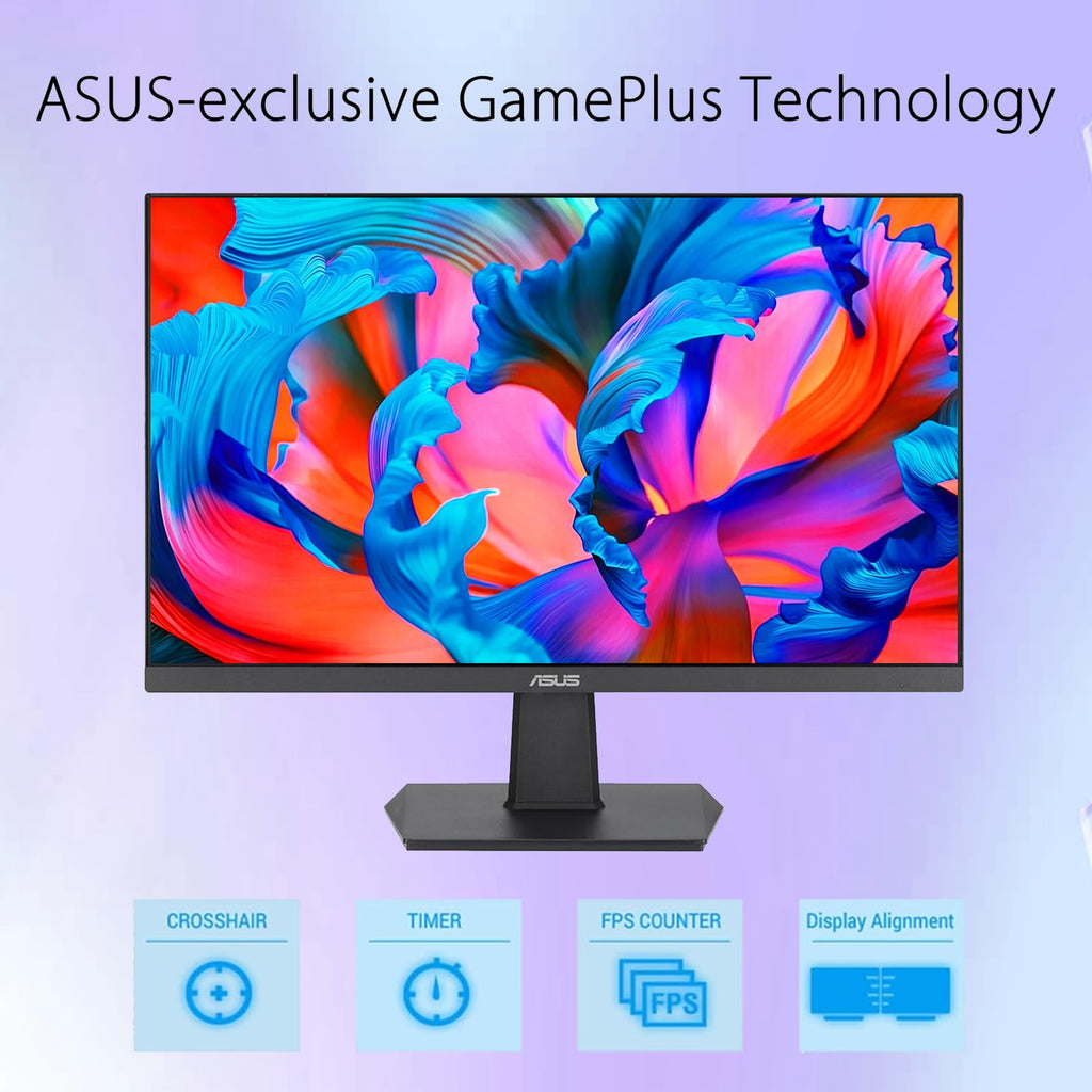 ASUS TUF 24" Gaming Monitor, FHD 1080p, Fast IPS, 240Hz, 0.3ms, AMD FreeSync Premium, G-SYNC Compatible, 99% sRGB, ELMB Sync, Eye Care, DisplayPort, HDMI, VESA Mount, Tilt Adjustment, Black
