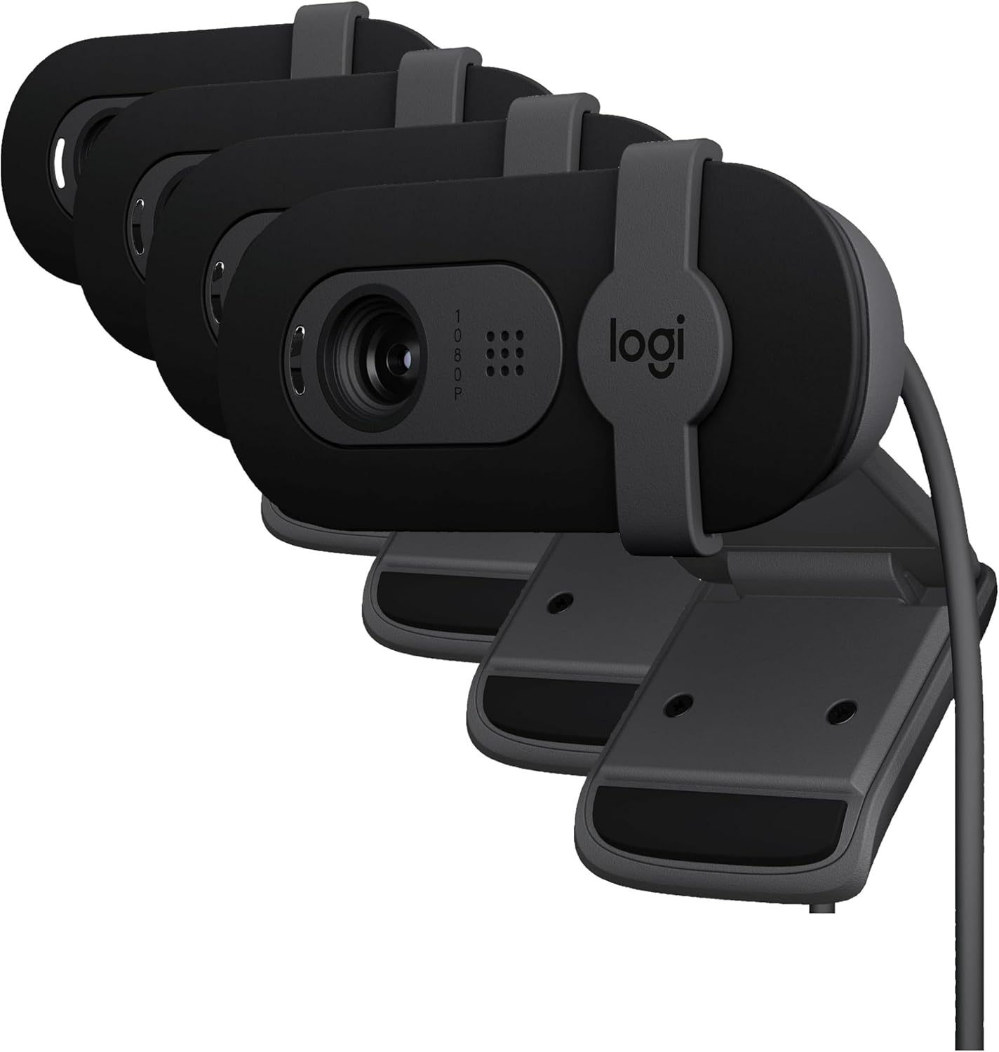 Logitech Brio 100 Full HD 1080p Webcam for Streaming and Meetings - White | 1080p with auto-light correction, built-in mic, privacy shutter, USB-A, compatible with Teams, Google Meet, Zoom and more