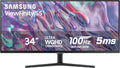 SAMSUNG 34" ViewFinity S50GC Series Ultra-WQHD Monitor, 100Hz, 5ms, HDR10, AMD FreeSync, Eye Care, Borderless Design, PIP, PBP, LS34C502GANXZA, 2023, Black | 100Hz Refresh Rate, 5ms, HDR10, AMD FreeSync, Eye Care, Borderless Design, PIP, PBP, LS34C502GANX