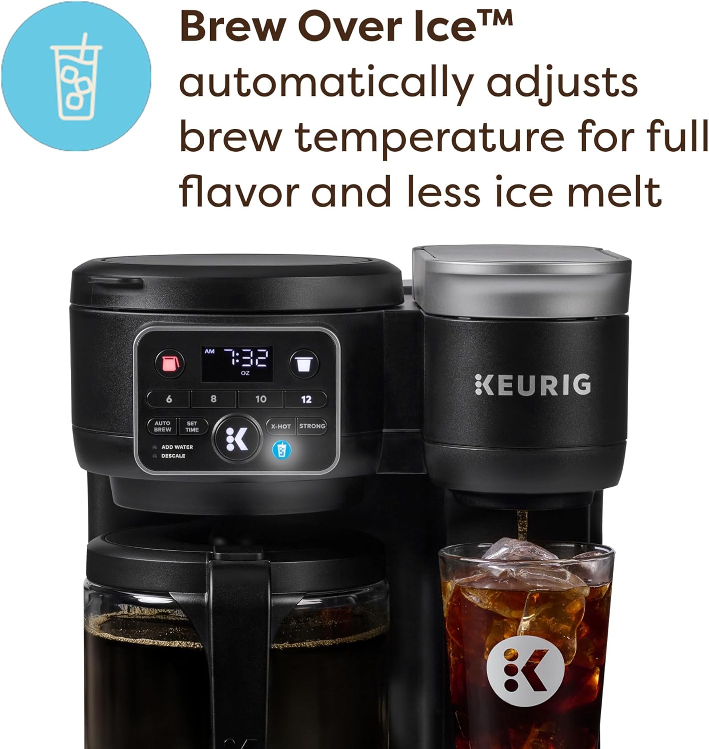 Keurig K-Duo Hot & Iced Single Serve & Carafe Coffee Maker, MultiStream Technology, 72oz Reservoir (Gen 2) | MultiStream Technology, Reservoir (Gen 2)