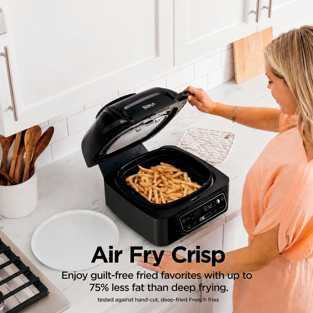 Ninja® Foodi® Smart XL 6-in-1 Indoor Grill & Air Fryer, Black/Silver, FG551 | Smart Cook System with built-in thermometer, XL capacity, perfect doneness, rare to well done. 6-in-1: Grill, Air Fry & more.