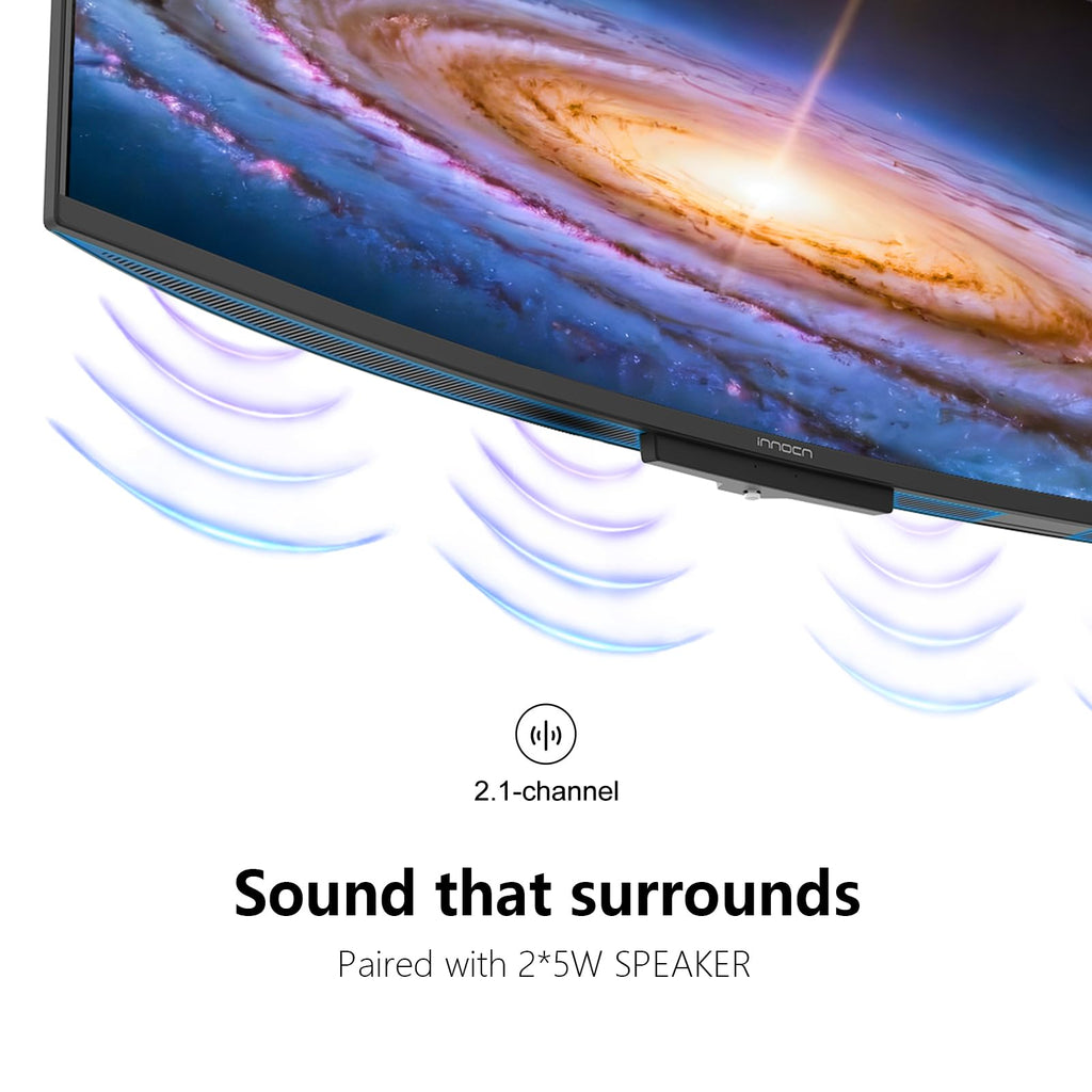 INNOCN 49" Curved Monitor Ultrawide Gaming 5K2K 120Hz 32:9 R1800-49C1R | 5120 x 1440P, 99% sRGB, HDR400, USB C, DisplayPort, HDMI, Built-in Speakers, Height/Tilt Adjustable