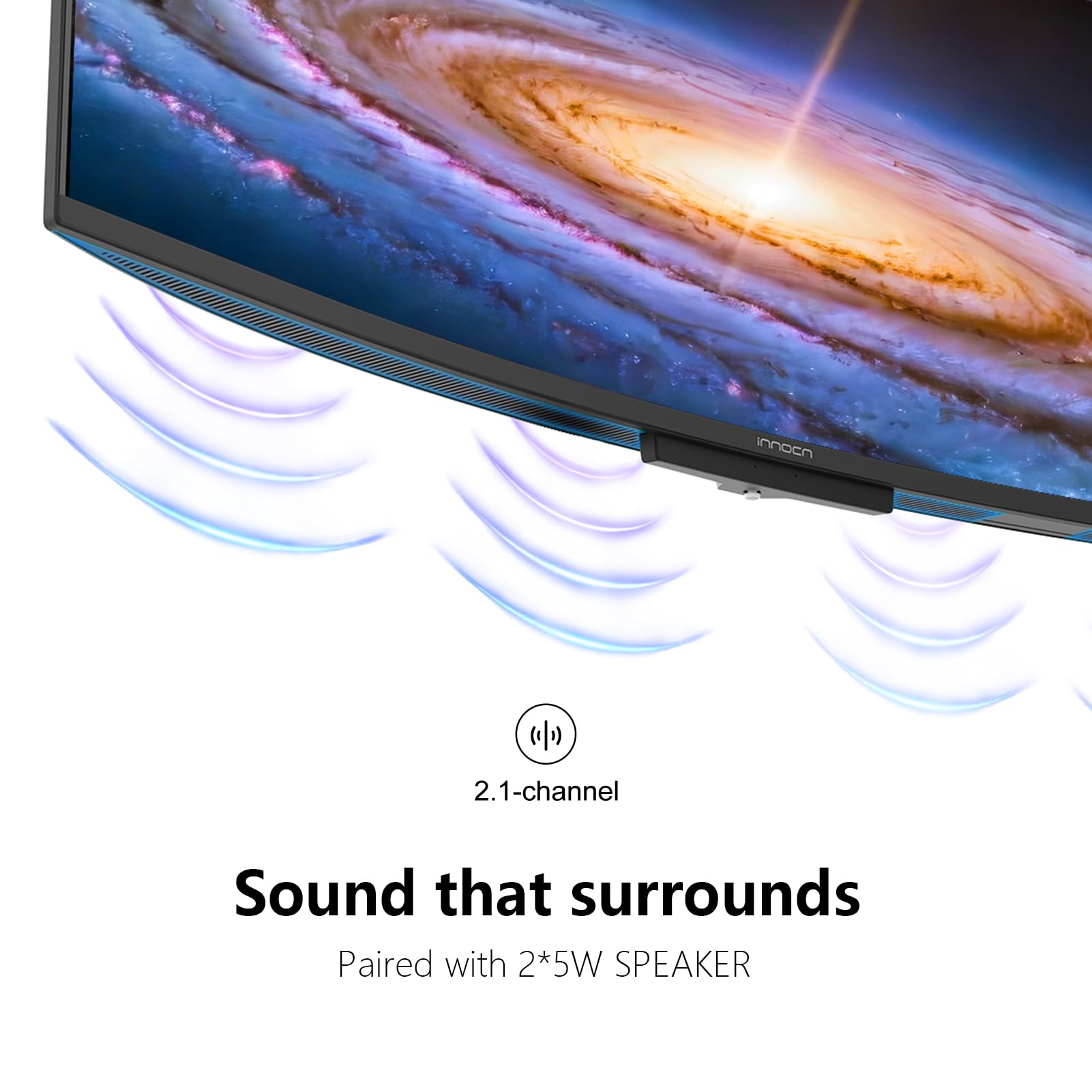 INNOCN 49" Curved Monitor Ultrawide Gaming 5K2K 120Hz 32:9 R1800-49C1R | 5120 x 1440P, 99% sRGB, HDR400, USB C, DisplayPort, HDMI, Built-in Speakers, Height/Tilt Adjustable
