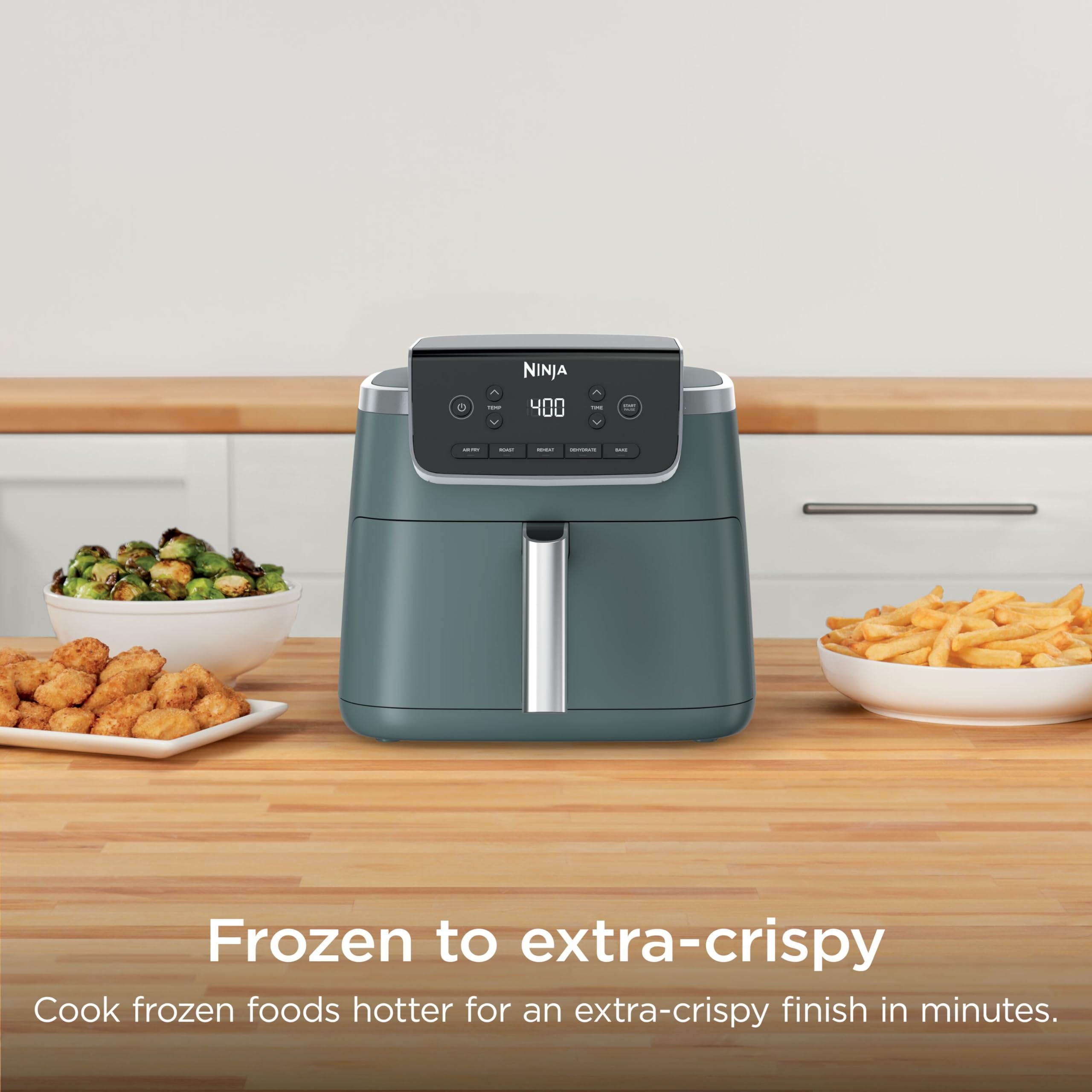 Ninja Air Fryer Pro, 5 Qt, 5-in-1, Grey, AF142 | Air fry, bake, roast, reheat, dehydrate, 1750W, 400F max, Fits 4 lbs fries, Dishwasher-safe