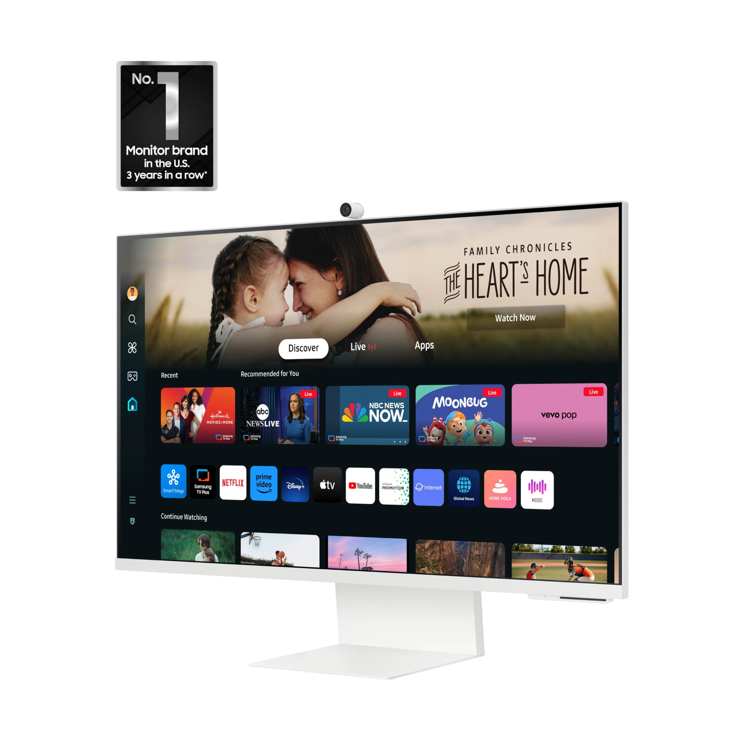 Samsung 32” M8 (M80F) Series 4K UHD Smart Monitor | Samsung Vision AI, Smart TV Apps, Gaming Hub, USB-C, HDMI and USB-A, White (LS32FM803UNXZA)
