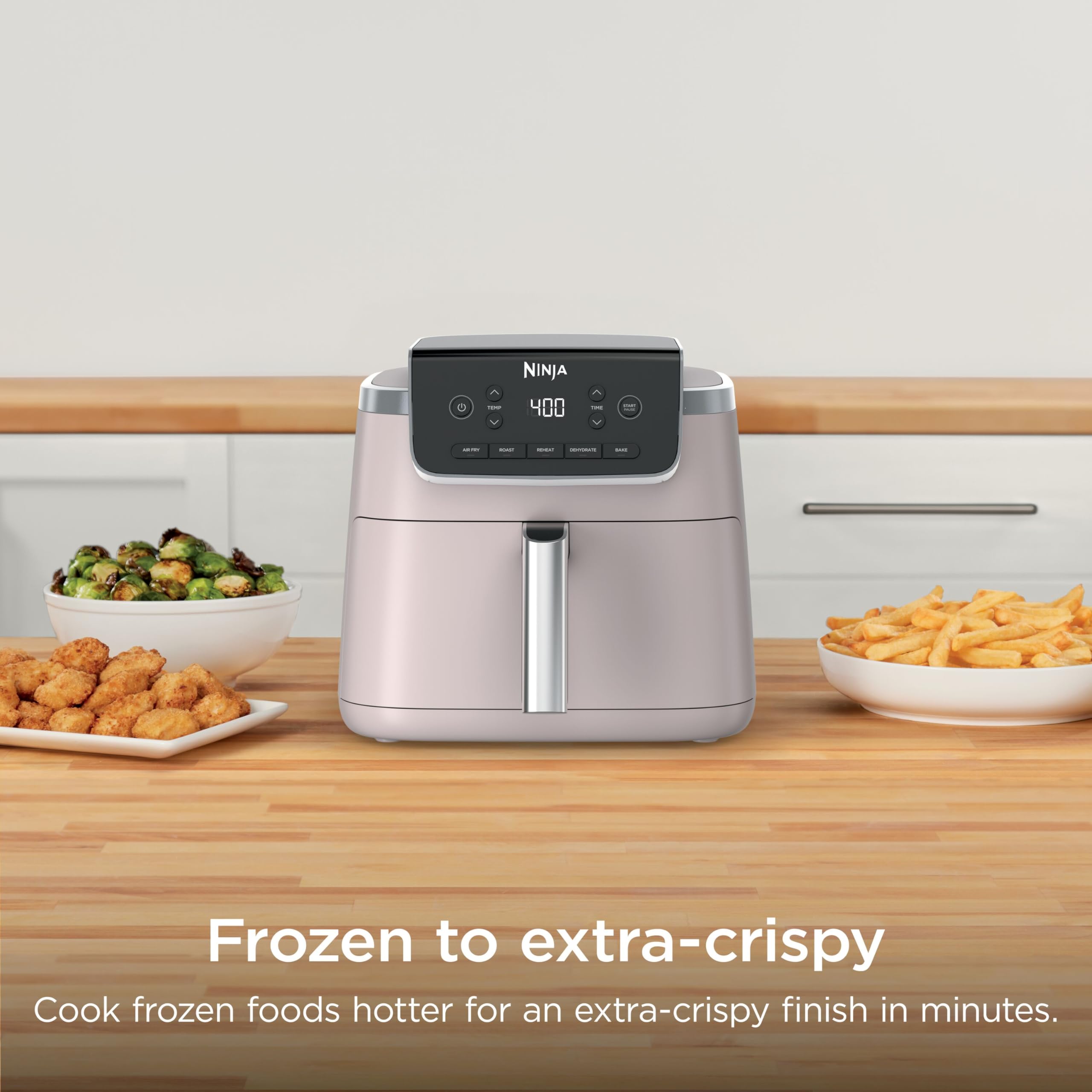 Ninja Air Fryer Pro, 5 Qt, 5-in-1, Grey, AF142 | Air fry, bake, roast, reheat, dehydrate, 1750W, 400F max, Fits 4 lbs fries, Dishwasher-safe
