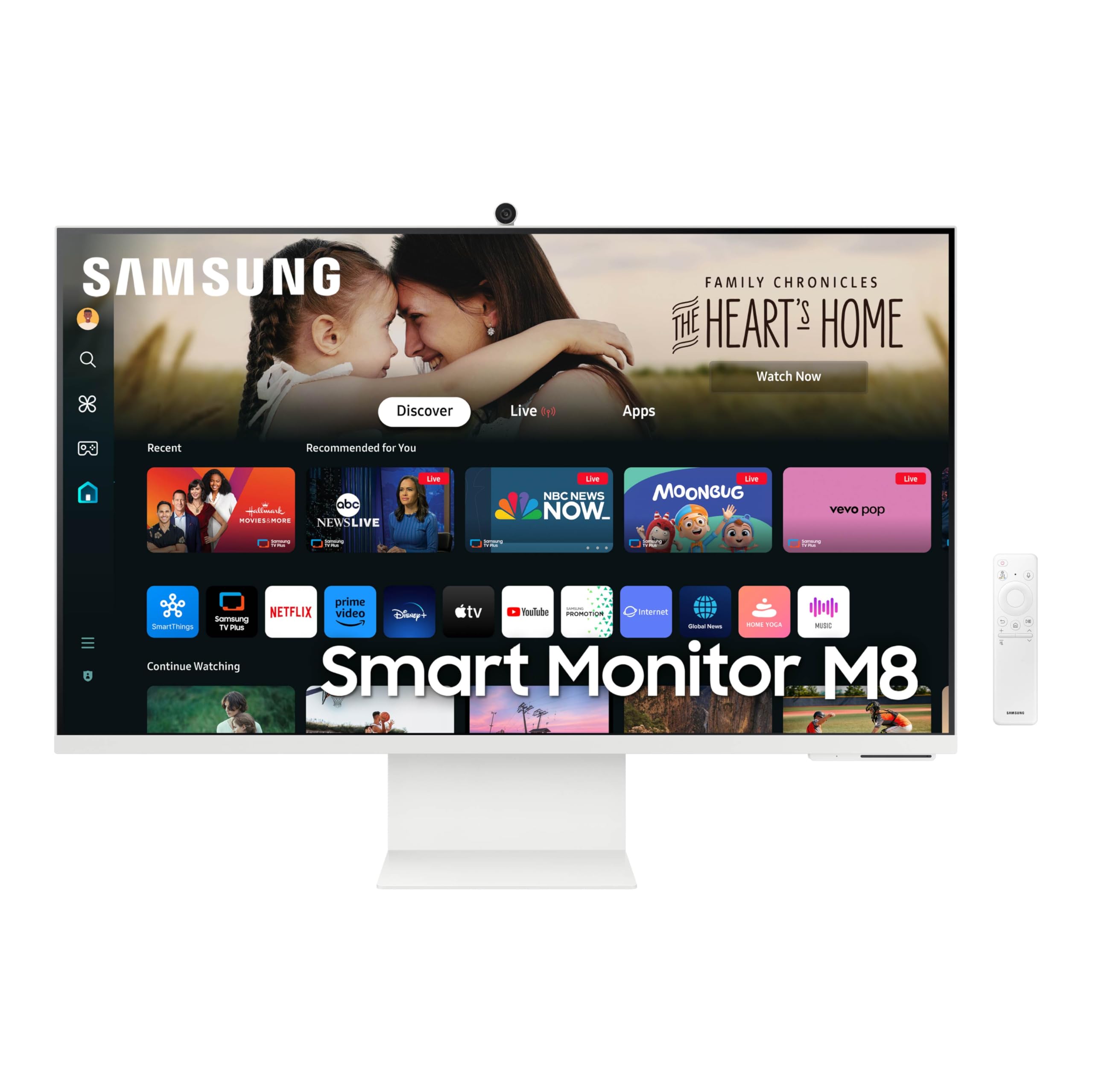 Samsung 32” M8 (M80F) Series 4K UHD Smart Monitor | Samsung Vision AI, Smart TV Apps, Gaming Hub, USB-C, HDMI and USB-A, White (LS32FM803UNXZA)