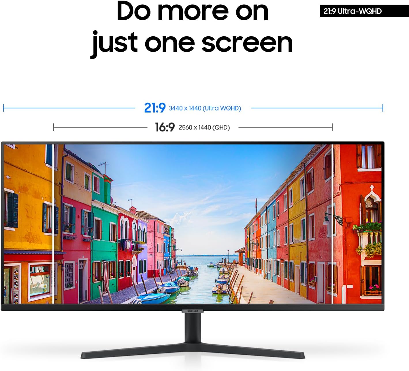 SAMSUNG 34" ViewFinity S50GC Series Ultra-WQHD Monitor, 100Hz, 5ms, HDR10, AMD FreeSync, Eye Care, Borderless Design, PIP, PBP, LS34C502GANXZA, 2023, Black | 100Hz Refresh Rate, 5ms, HDR10, AMD FreeSync, Eye Care, Borderless Design, PIP, PBP, LS34C502GANX