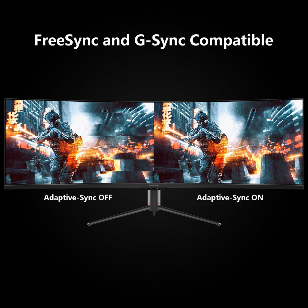 INNOCN 49" Curved Monitor Ultrawide Gaming 5K2K 120Hz 32:9 R1800-49C1R | 5120 x 1440P, 99% sRGB, HDR400, USB C, DisplayPort, HDMI, Built-in Speakers, Height/Tilt Adjustable