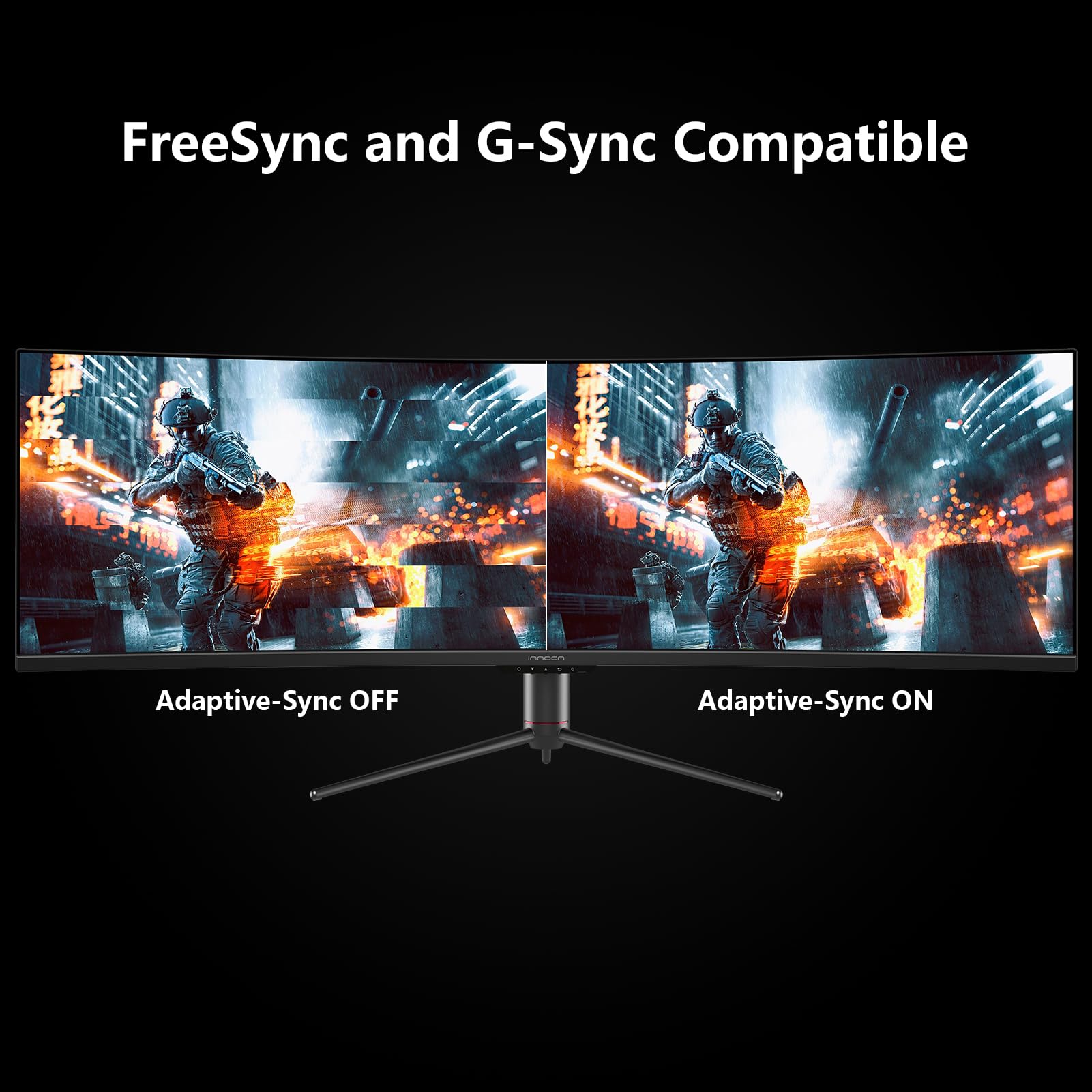 INNOCN 49" Curved Monitor Ultrawide Gaming 5K2K 120Hz 32:9 R1800-49C1R | 5120 x 1440P, 99% sRGB, HDR400, USB C, DisplayPort, HDMI, Built-in Speakers, Height/Tilt Adjustable