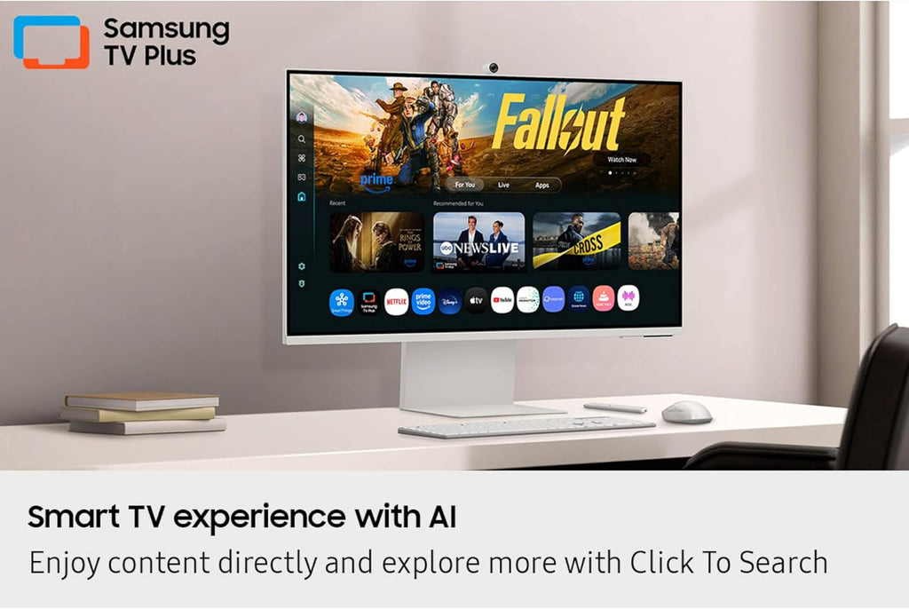 Samsung 32” M8 (M80F) Series 4K UHD Smart Monitor | Samsung Vision AI, Smart TV Apps, Gaming Hub, USB-C, HDMI and USB-A, White (LS32FM803UNXZA)