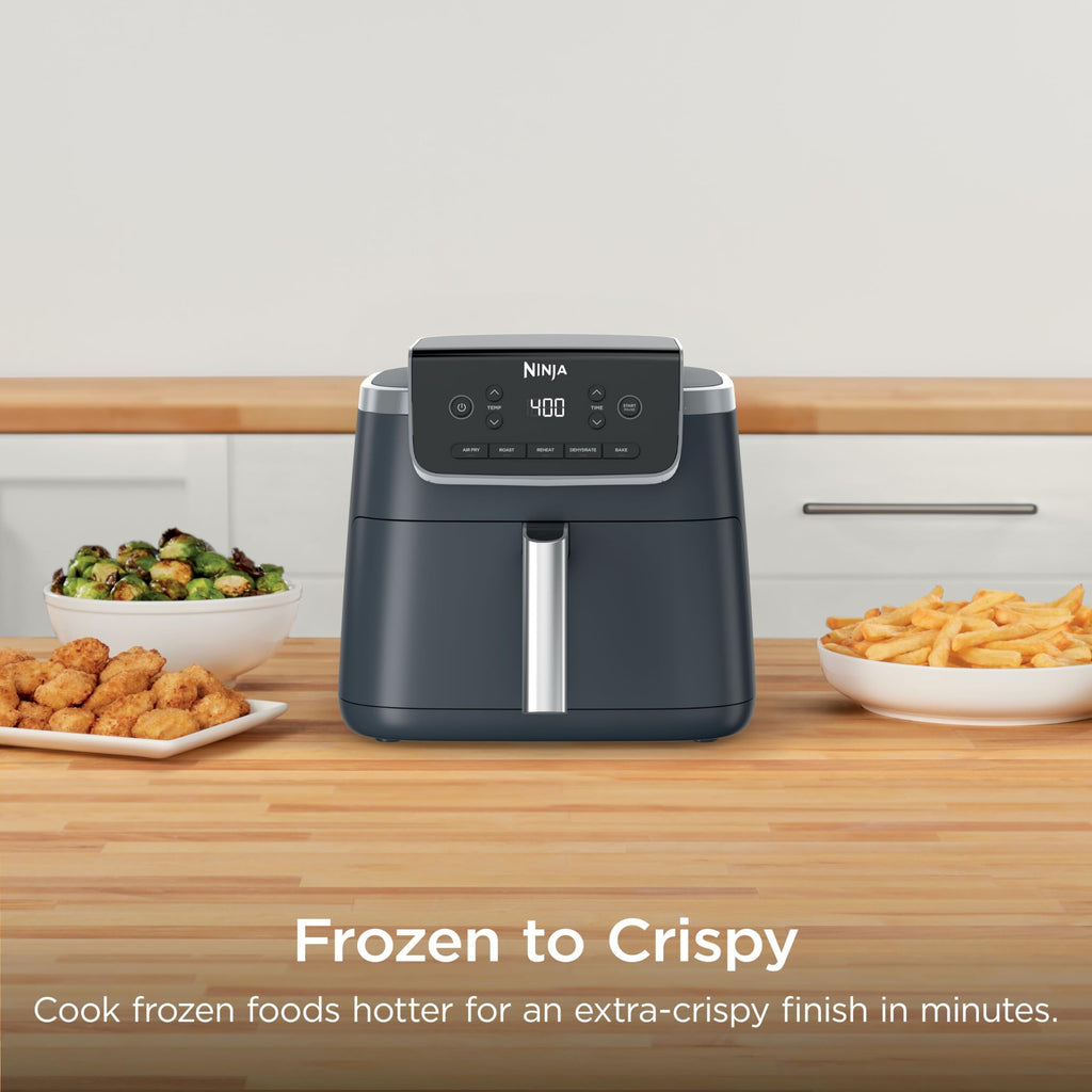 Ninja Air Fryer Pro, 5 Qt, 5-in-1, Grey, AF142 | Air fry, bake, roast, reheat, dehydrate, 1750W, 400F max, Fits 4 lbs fries, Dishwasher-safe