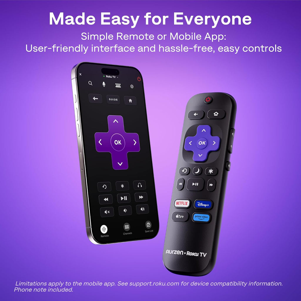 Aurzen Roku TV D1R Smart Portable Outdoor Projector with WiFi and Bluetooth | Roku TV Built-in, All Top Apps, 1080P FHD, DoIby Audio, Auto Focus & Keystone, Zoom, Mini Projector for Home & Outdoor Movies