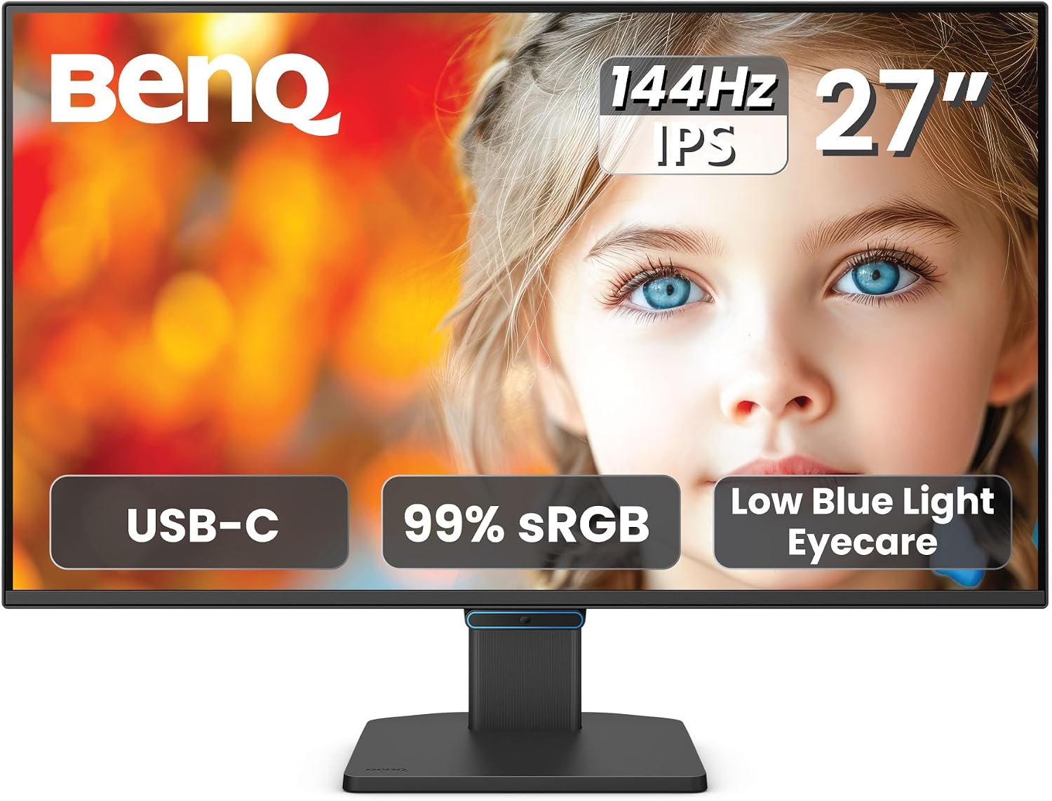 BenQ GW2790C 27" IPS Computer Montior 1080P FHD 144Hz Game-Ready, Home Office, USB-C, Visual Optimizer, Flicker-Free, Low Blue Light, Ultra Slim Bezel, TUV-Certified, Eye-CareU