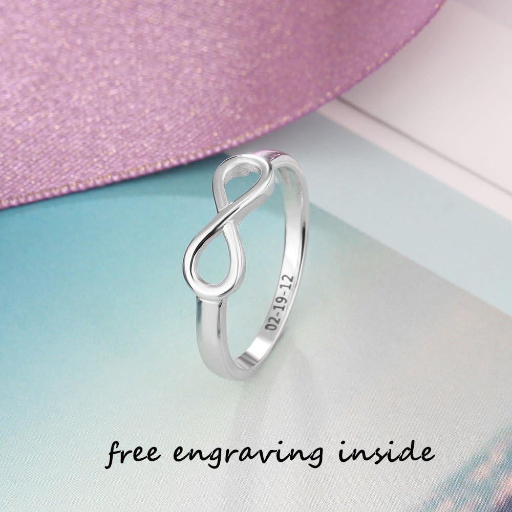 Lam Hub Fong Personalized Infinity Ring with Names for Women | Personalize this infinity ring with names or words to create a matching friendship keepsake for someone special