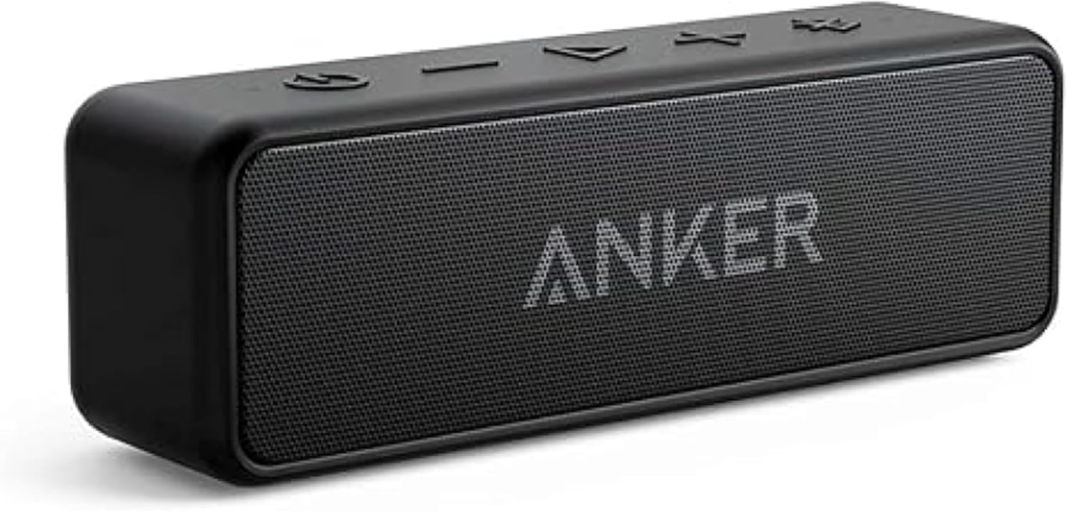 Anker soundcore 2 Portable Bluetooth Speaker, Stereo Sound, IPX7 | BassUp, 24H Playtime, Bluetooth 5, Wireless Speaker for Home, Outdoors, Travel