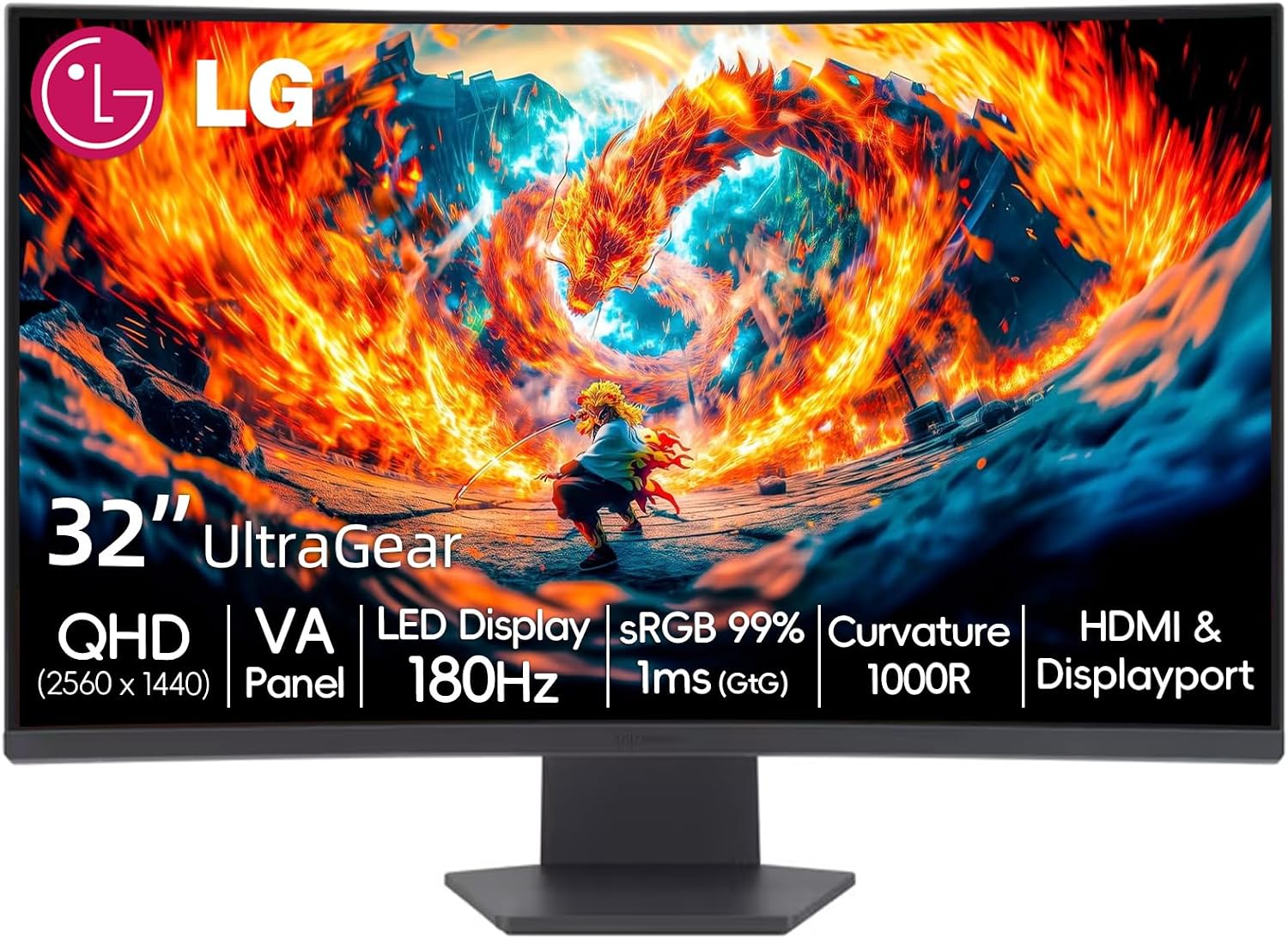 LG 34 Inch UltraWide Monitor, WQHD (3440x1440) Curved Display, 100Hz, sRGB 99%, HDR10, Dynamic Action Sync, Black Stabilizer, PBP, Dual Controller,Auto Input Switch, 1 x DisplayPort, 2 x HDMI, Black