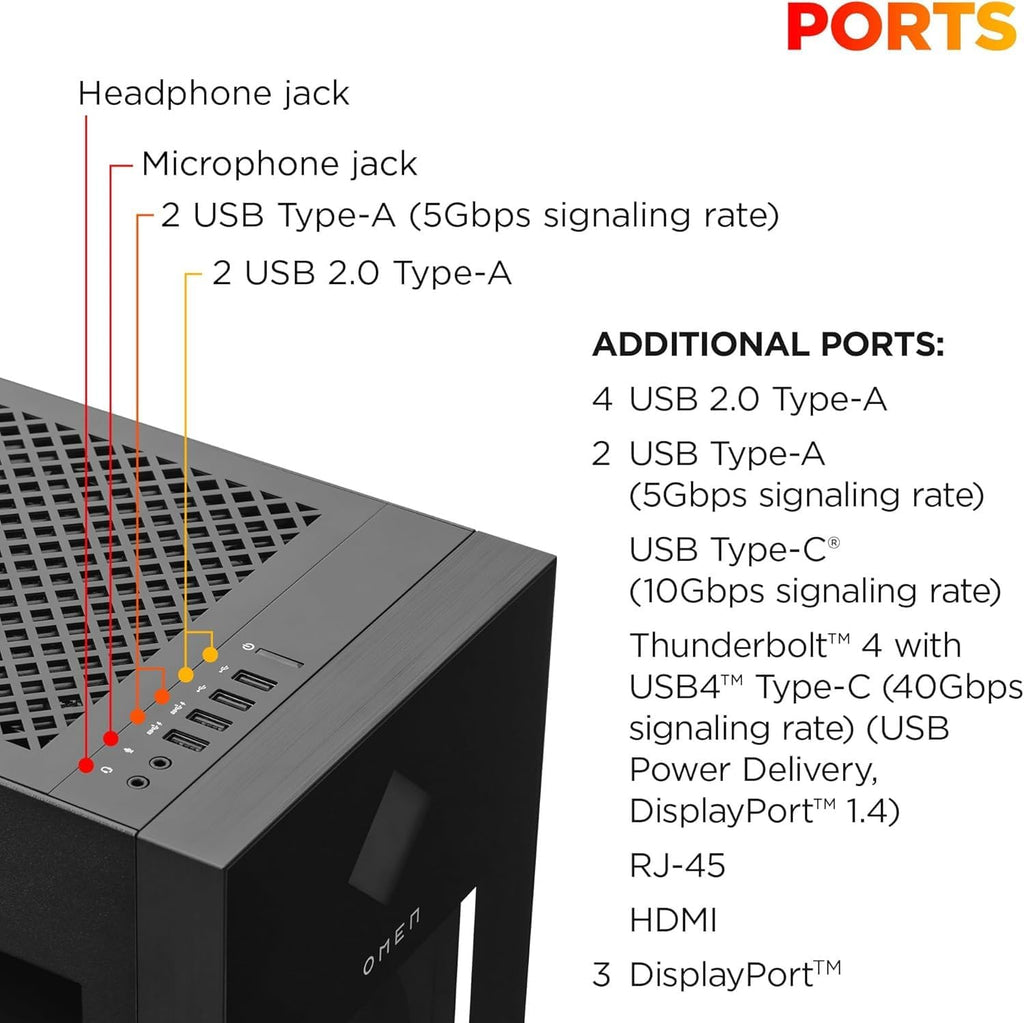 HP. OMEN 45L GT22 Gaming Desktop PC- Intel Core Ultra 9 285K up to 5.7 GHz Processor, 64GB DDR5 RAM, 2TB NVMe SSD, NVIDIA GeForce RTX 5070, Liquid Cooling, RGB Lighting, AI Copilot, Windows 11 Pro