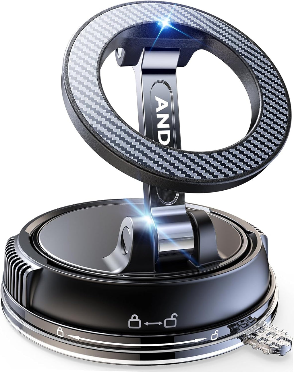 ANDERY Car Phone Holder for Magsafe [78+LBS Max Suction & 2400gf Magnetic] | 360° Adjustable Car Phone Mount, Phone Holders for Your Car for iPhone 17 Pro Max 16 15 14 13 12 Plus Air, Carbon Fiber