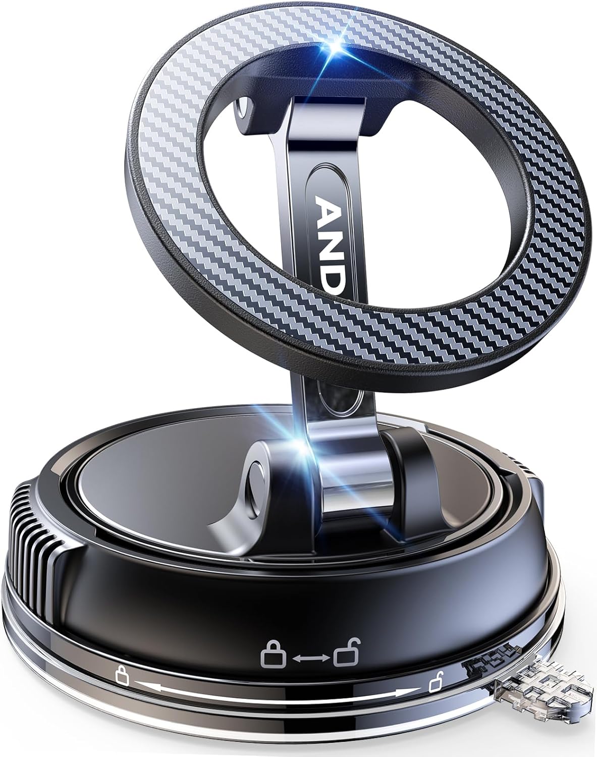 ANDERY Car Phone Holder for Magsafe [78+LBS Max Suction & 2400gf Magnetic] | 360° Adjustable Car Phone Mount, Phone Holders for Your Car for iPhone 17 Pro Max 16 15 14 13 12 Plus Air, Carbon Fiber
