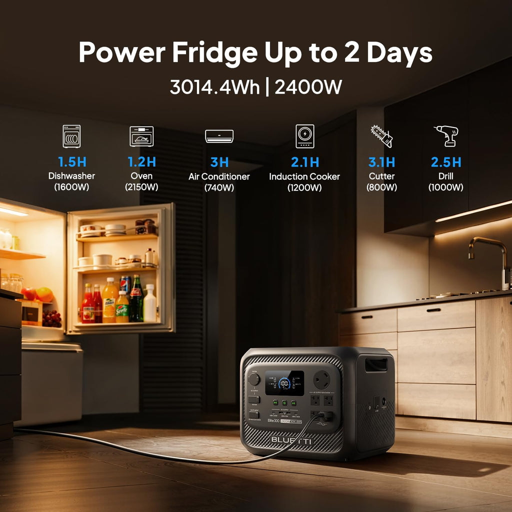 BLUETTI Solar Generator Elite 300 with 350W Solar Panel Included, 3014.4Wh | 2400W (4800W Surge), Smallest 3kWh, LFP Portable Power Station for RV, Home Backup, Outage, w/ TT-30 RV Port & 12V/30A DC
