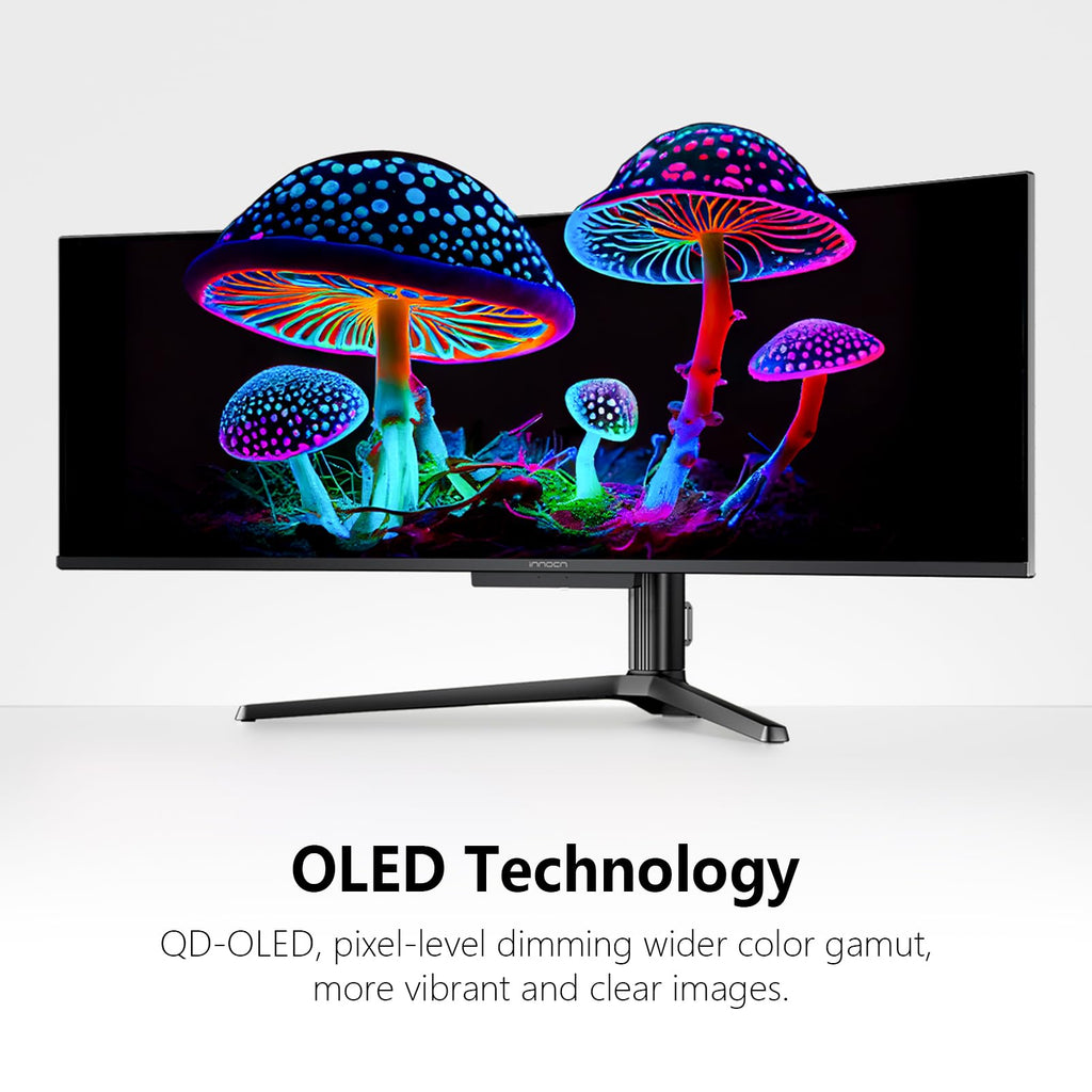 INNOCN 49" Curved Monitor Ultrawide Gaming 5K2K 120Hz 32:9 R1800-49C1R | 5120 x 1440P, 99% sRGB, HDR400, USB C, DisplayPort, HDMI, Built-in Speakers, Height/Tilt Adjustable