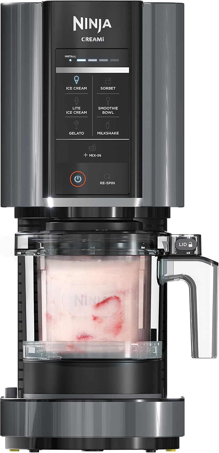 Ninja® CREAMi® 7-in-1 Ice Cream Maker, Ice Cream, Gelato & more, NC299AMZ | Ninja CREAMi transforms frozen bases into ice cream, sorbet and milkshakes at a button touch, from healthy to indulgent.
