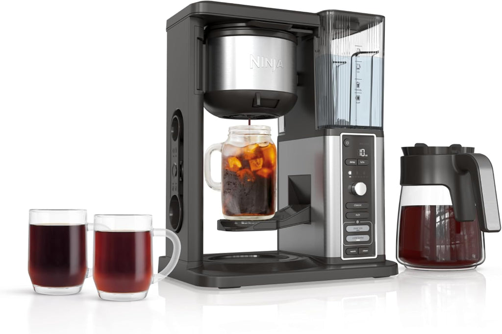 Ninja Hot & Iced XL Coffee Maker with Rapid Cold Brew, Black, CM371 | 4 Brew Styles, 8 Sizes Small Cup to Travel Mug, Single-Serve Coffee Brewer, 12-Cup Carafe, Removable Reservoir