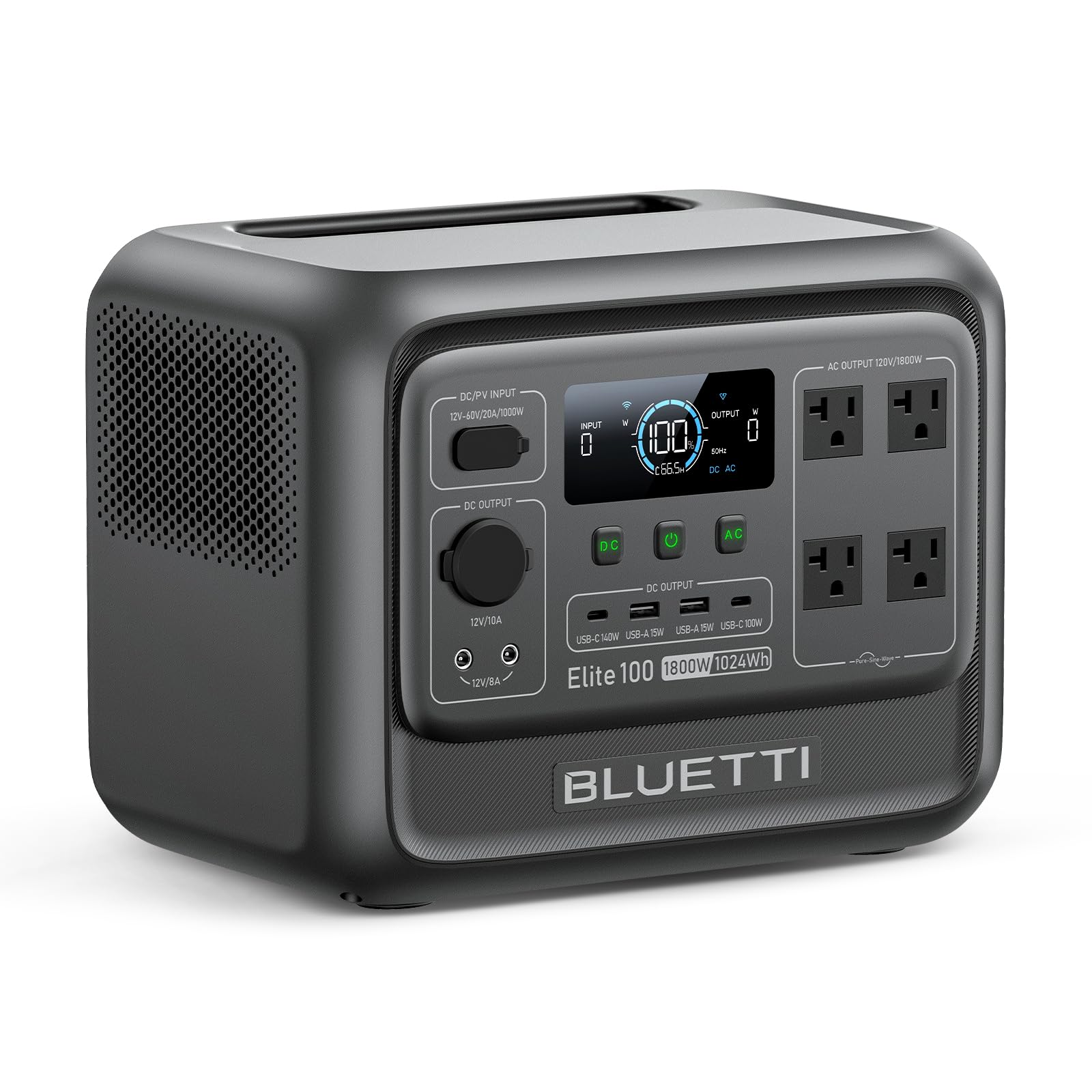 BLUETTI Solar Generator Elite 100 V2 with 200W Solar Panel Included, 1024Wh | 1800W AC Outlets (3600W Surge), 70 Min Fast Charging, 10ms UPS, Portable Power Station for Camping, Emergency, Road Trip