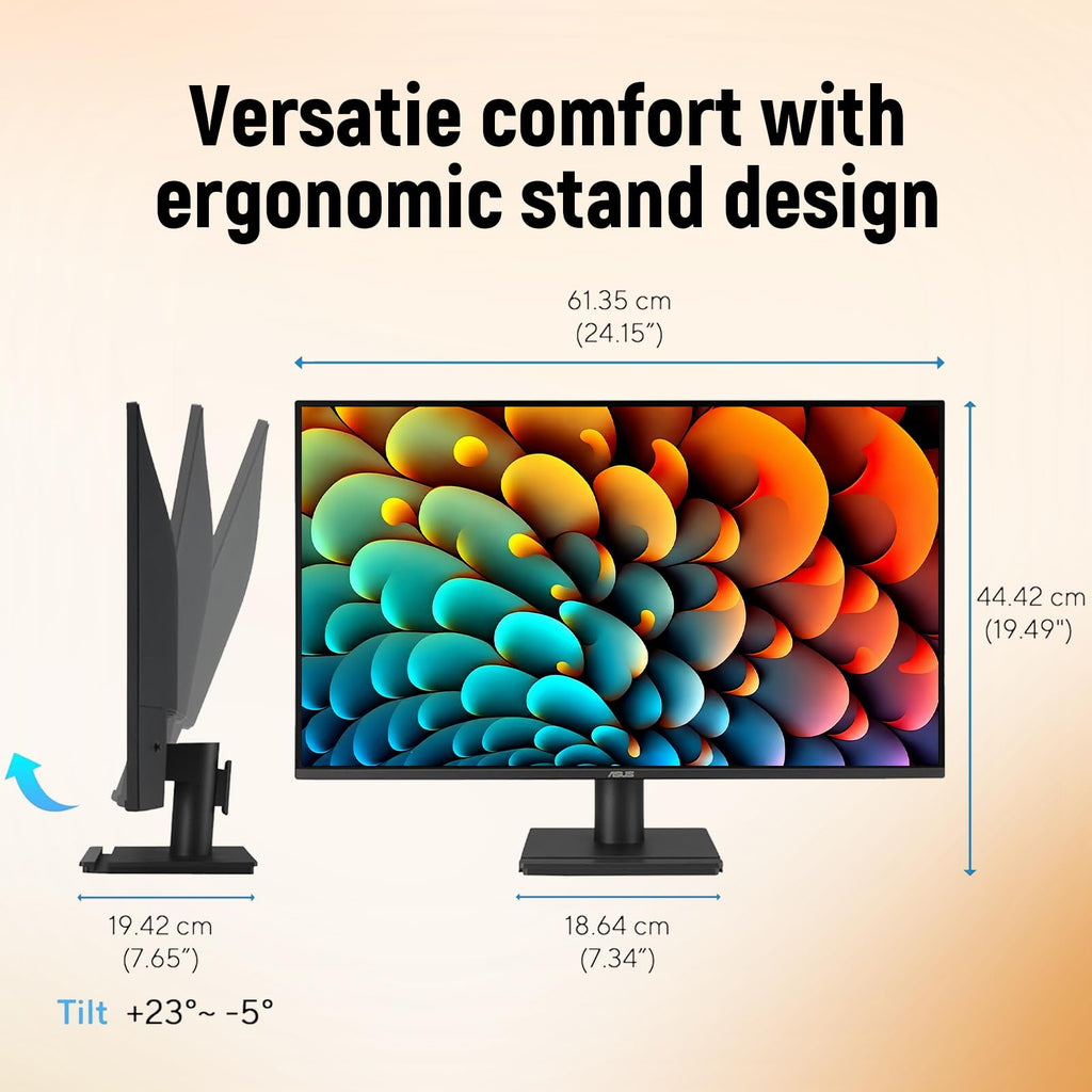 ASUS TUF 24" Gaming Monitor, FHD 1080p, Fast IPS, 240Hz, 0.3ms, AMD FreeSync Premium, G-SYNC Compatible, 99% sRGB, ELMB Sync, Eye Care, DisplayPort, HDMI, VESA Mount, Tilt Adjustment, Black