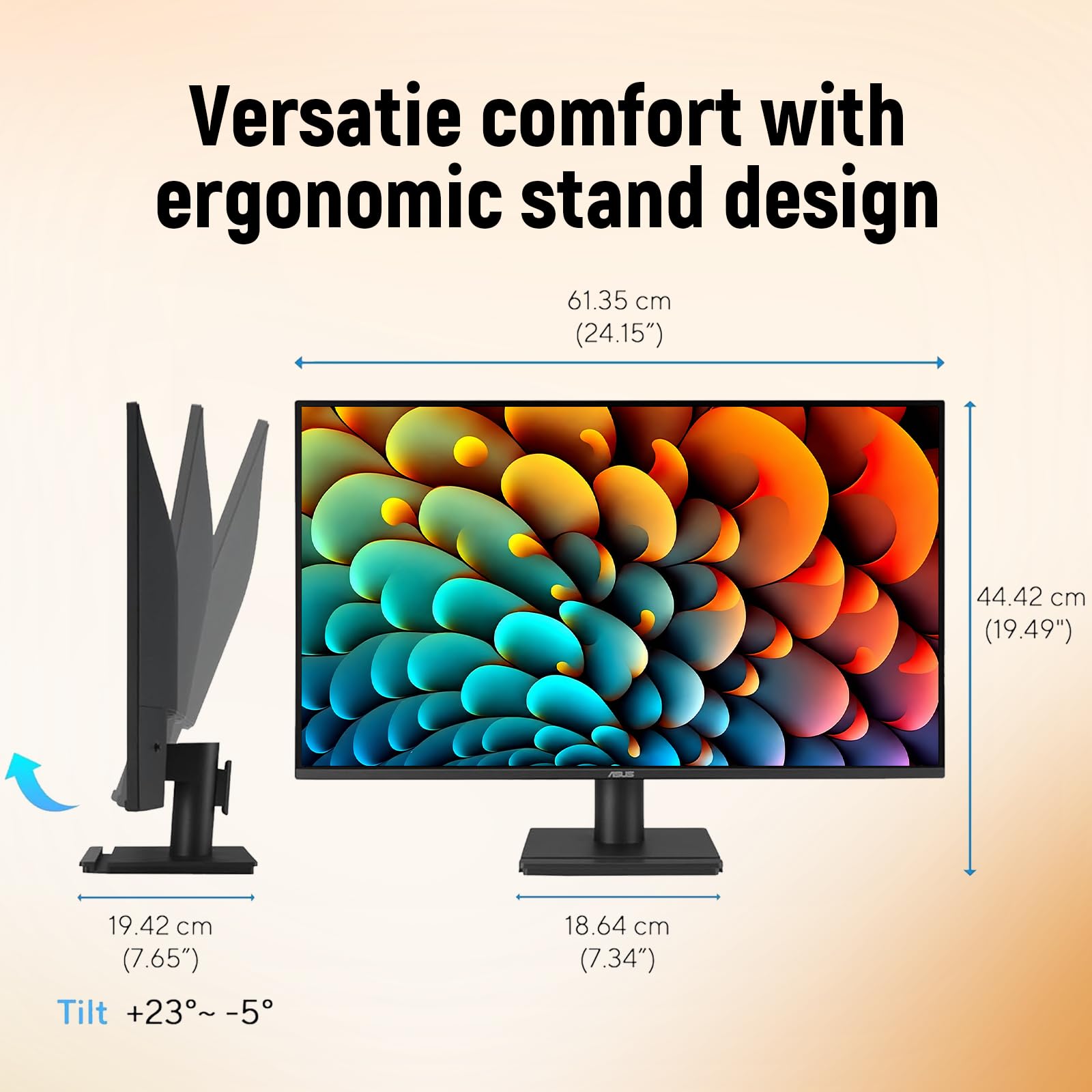 ASUS TUF 24" Gaming Monitor, FHD 1080p, Fast IPS, 240Hz, 0.3ms, AMD FreeSync Premium, G-SYNC Compatible, 99% sRGB, ELMB Sync, Eye Care, DisplayPort, HDMI, VESA Mount, Tilt Adjustment, Black