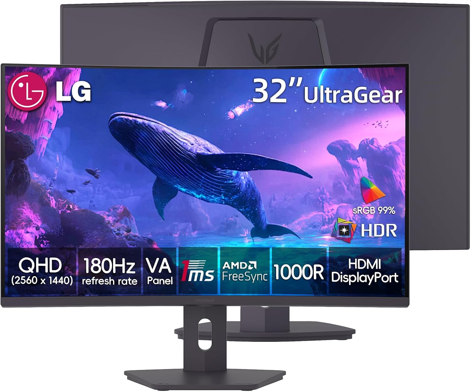 LG 34 Inch UltraWide Monitor, WQHD (3440x1440) Curved Display, 100Hz, sRGB 99%, HDR10, Dynamic Action Sync, Black Stabilizer, PBP, Dual Controller,Auto Input Switch, 1 x DisplayPort, 2 x HDMI, Black
